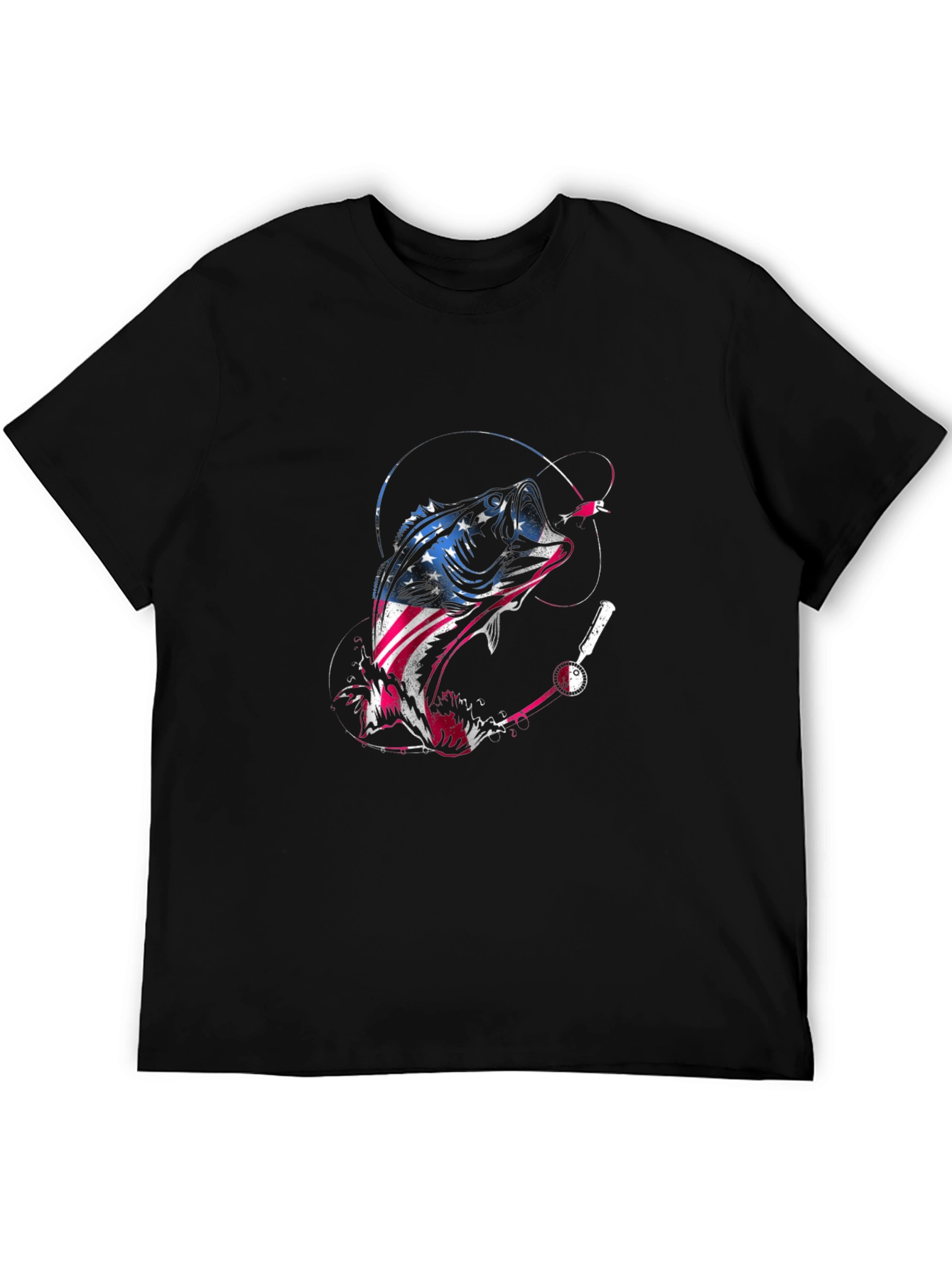 American Flag Bass Fishing T-Shirt