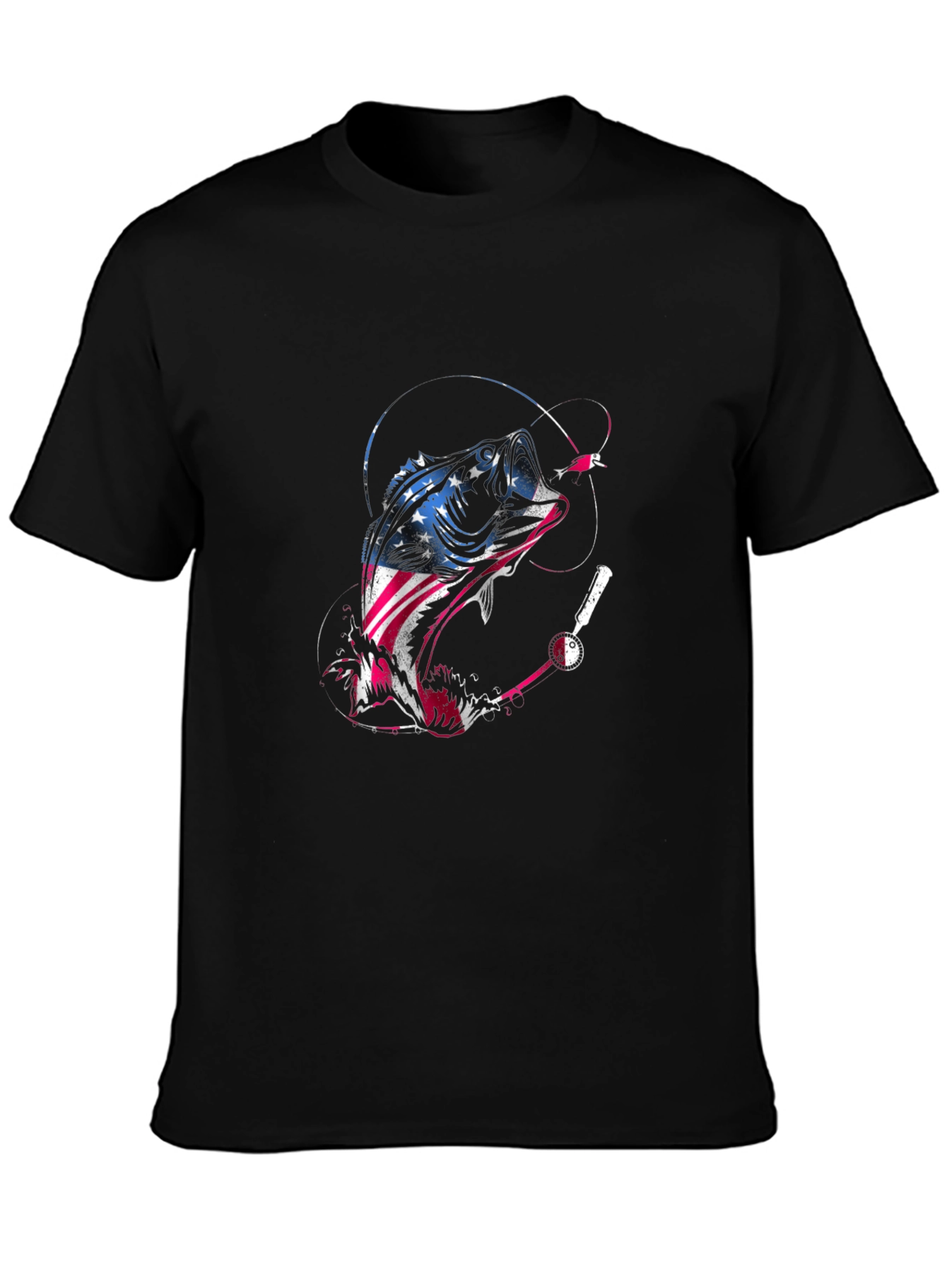 American Flag Bass Fishing T-Shirt