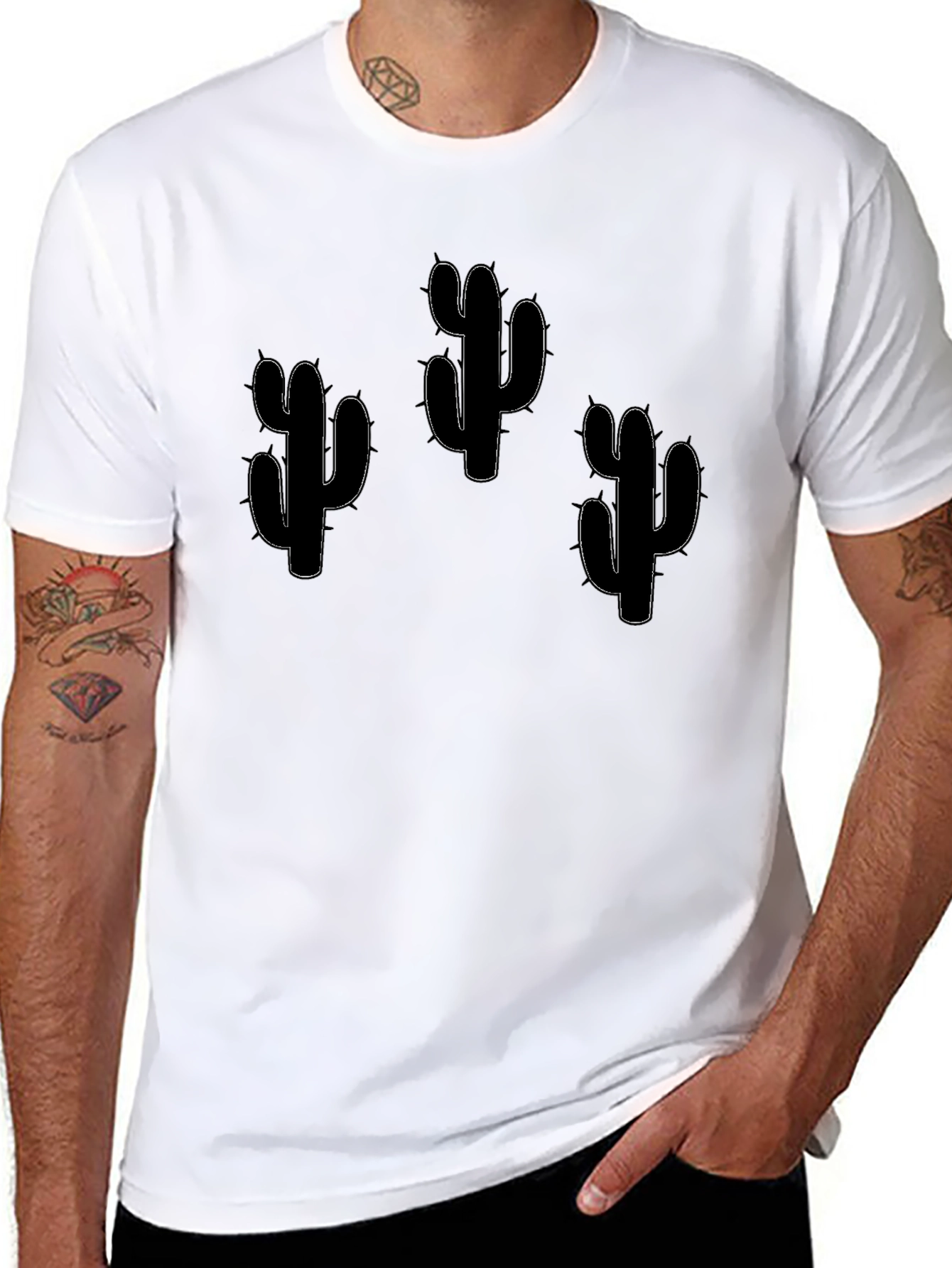 Cactus Graphic T-Shirt - Black Cotton Tee