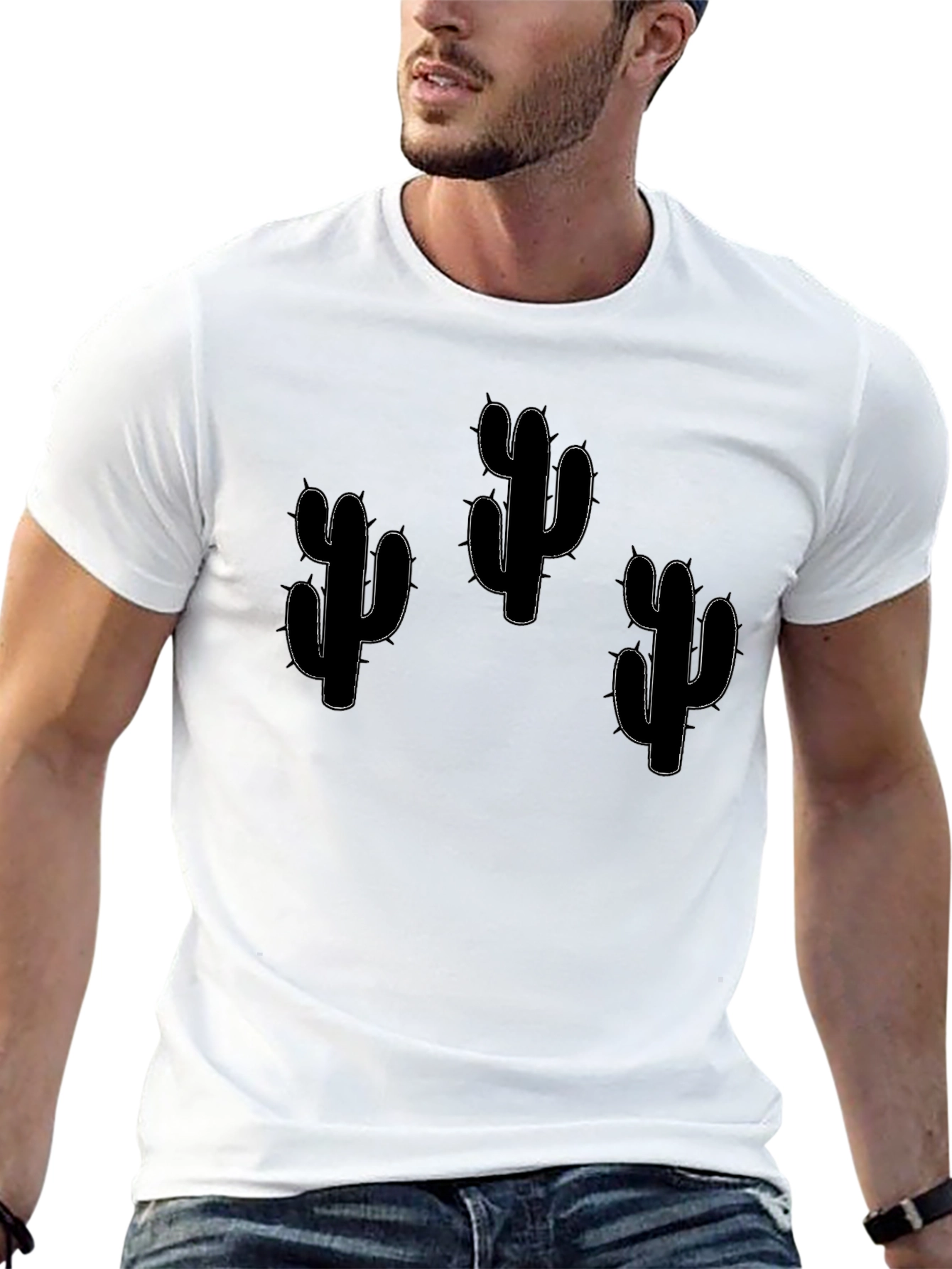 Cactus Graphic T-Shirt - Black Cotton Tee