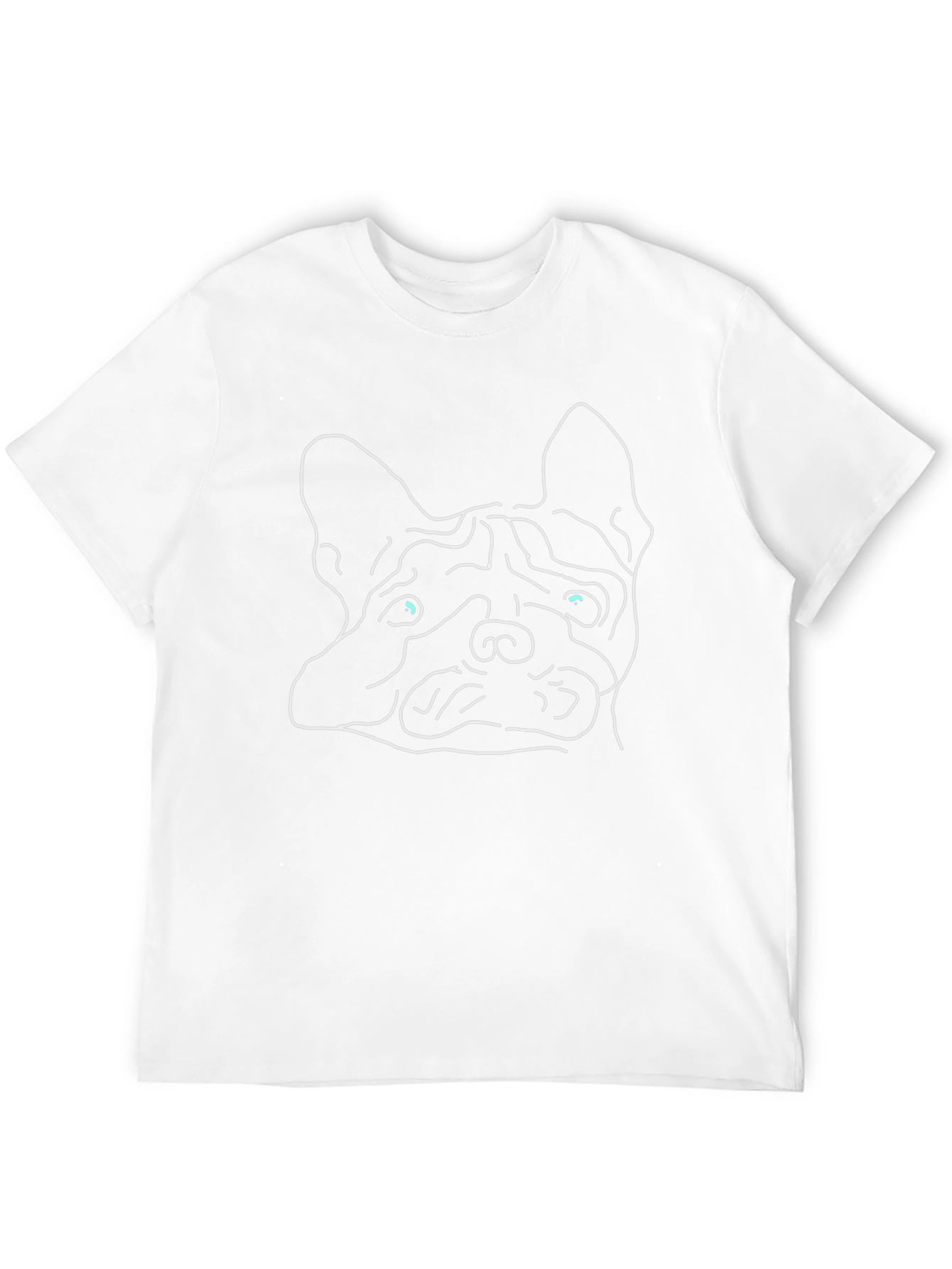 Cool Bulldog Outline Graphic Black T-Shirt