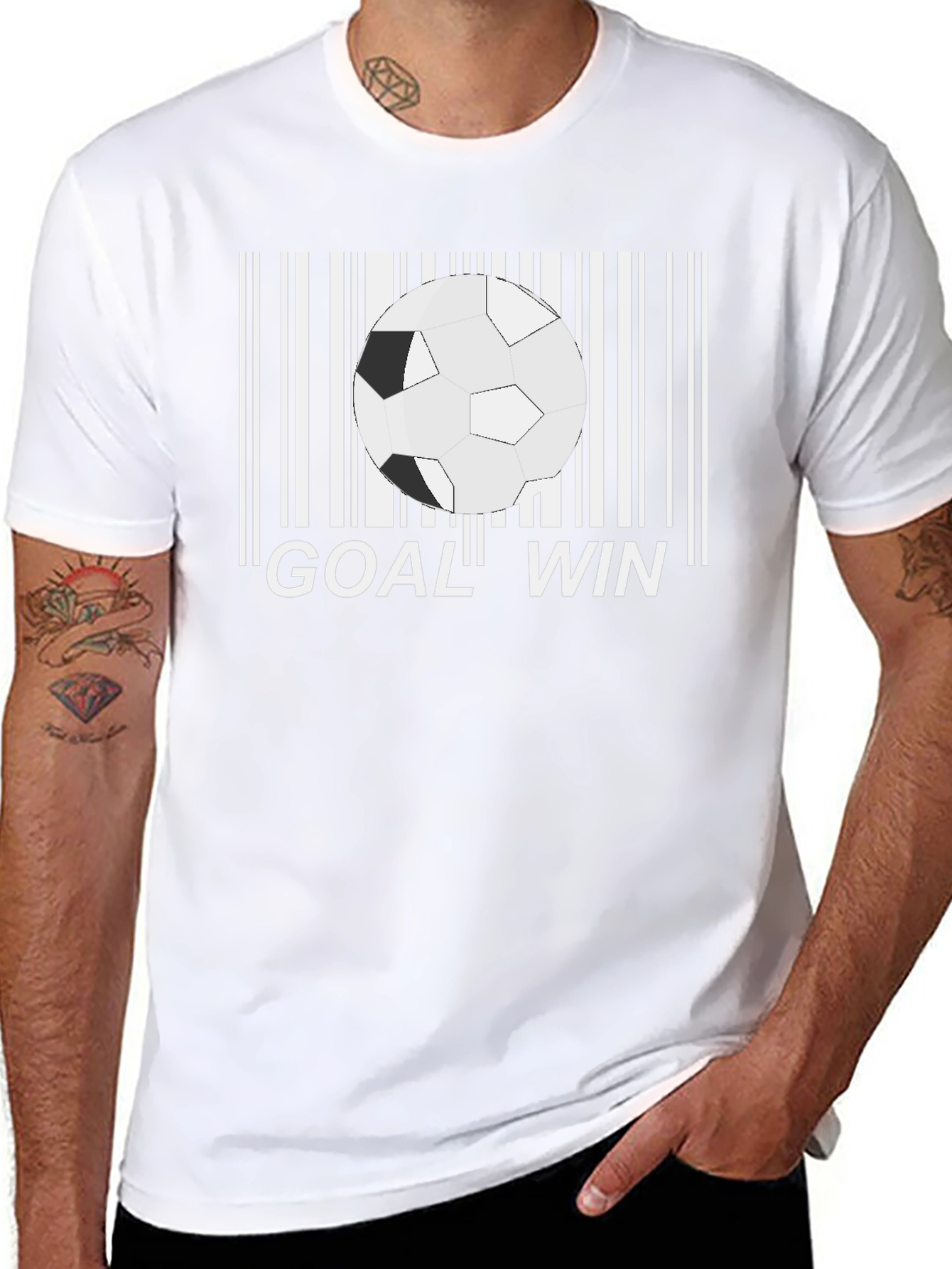 Goal Win Soccer Barcode T-Shirt