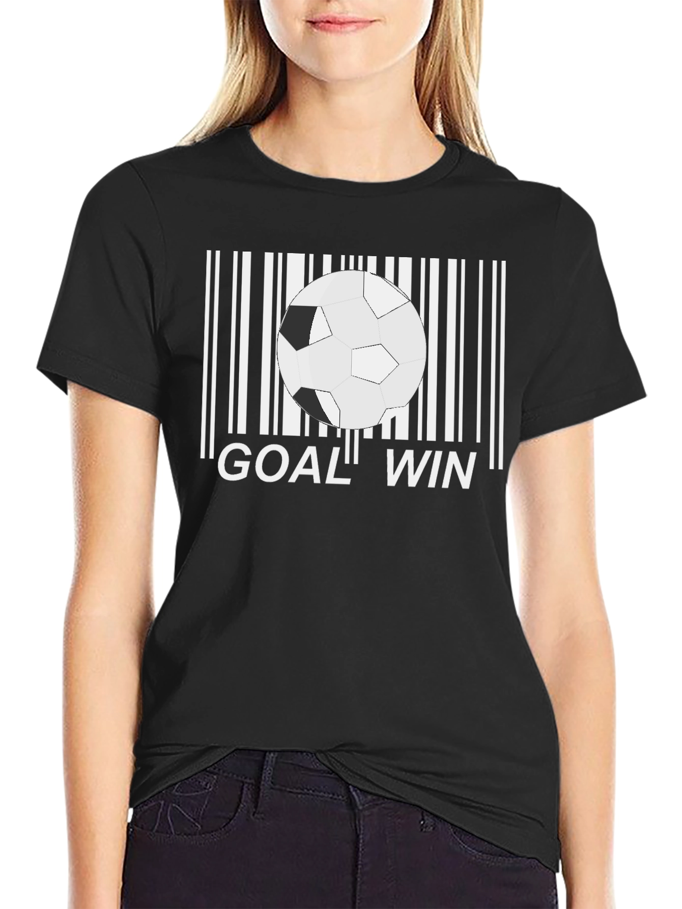 Goal Win Soccer Barcode T-Shirt