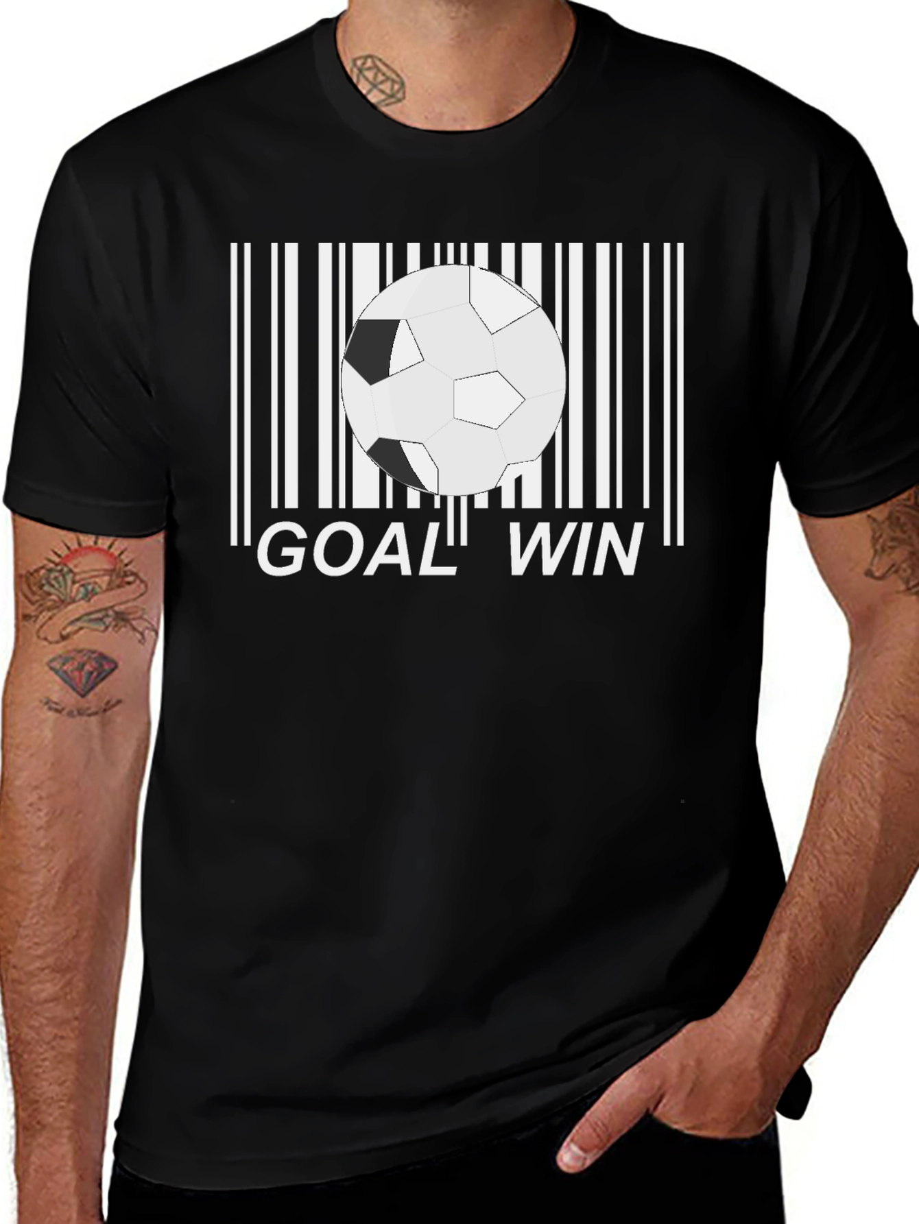 Goal Win Soccer Barcode T-Shirt