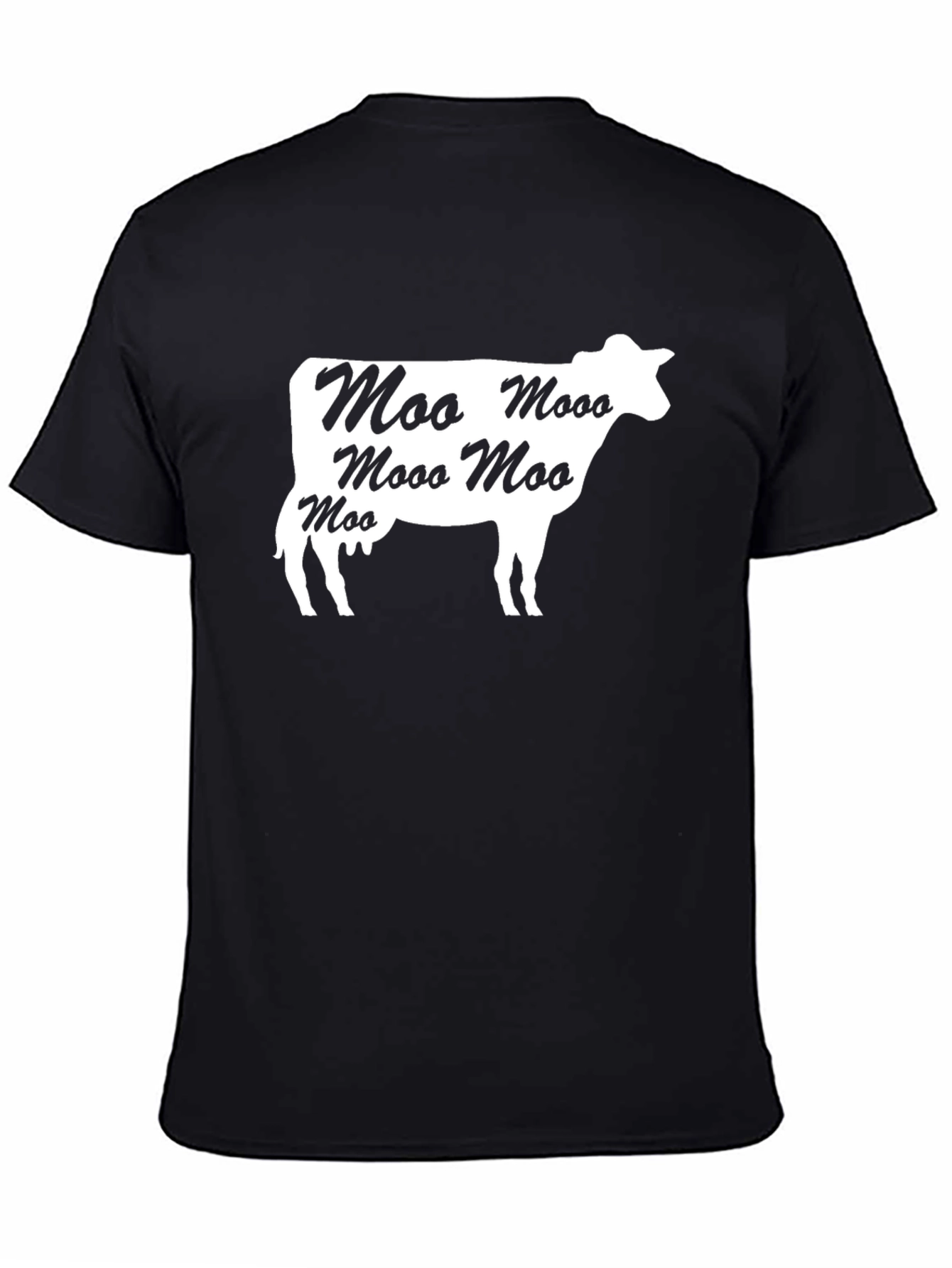 Moo Cow Graphic Tee - Black Cotton T-Shirt