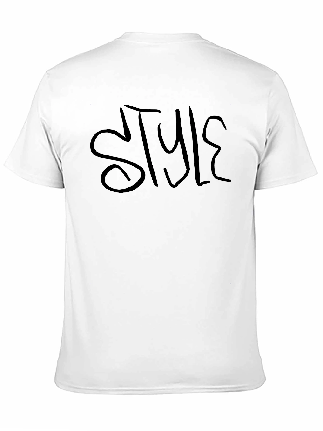 Stylish Black Crew Neck T-Shirt with STYLE Graphic