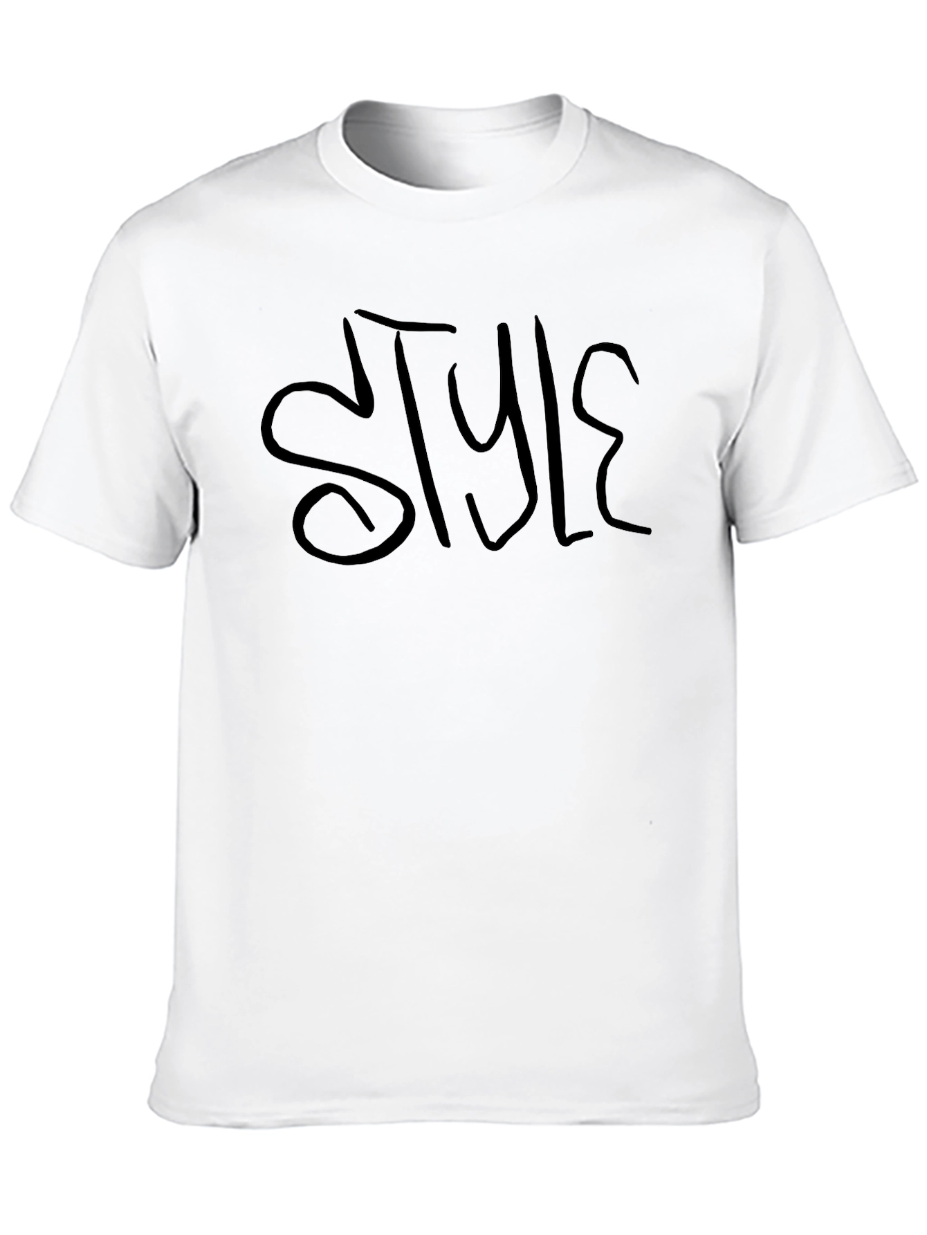 Stylish Black Crew Neck T-Shirt with STYLE Graphic