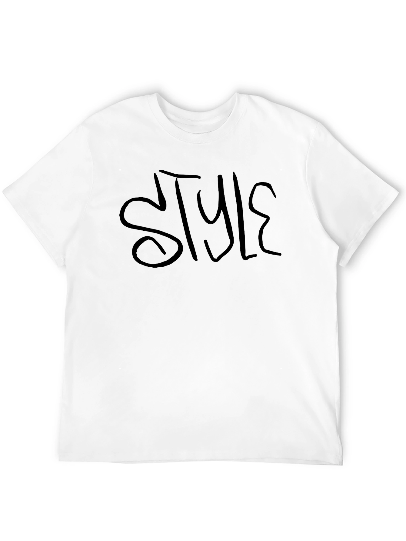 Stylish Black Crew Neck T-Shirt with STYLE Graphic