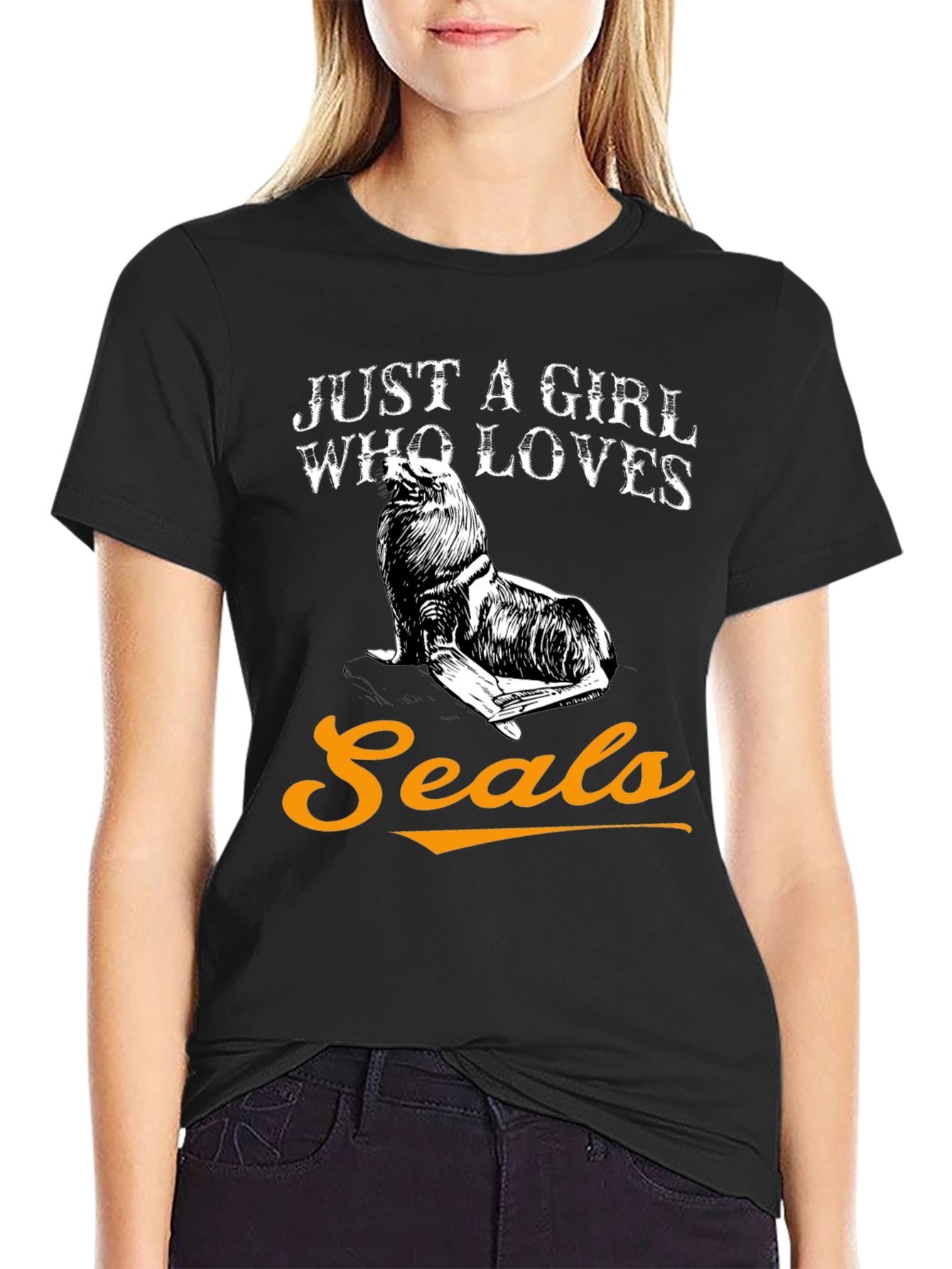 Just a Girl Who Loves Seals Graphic T-Shirt