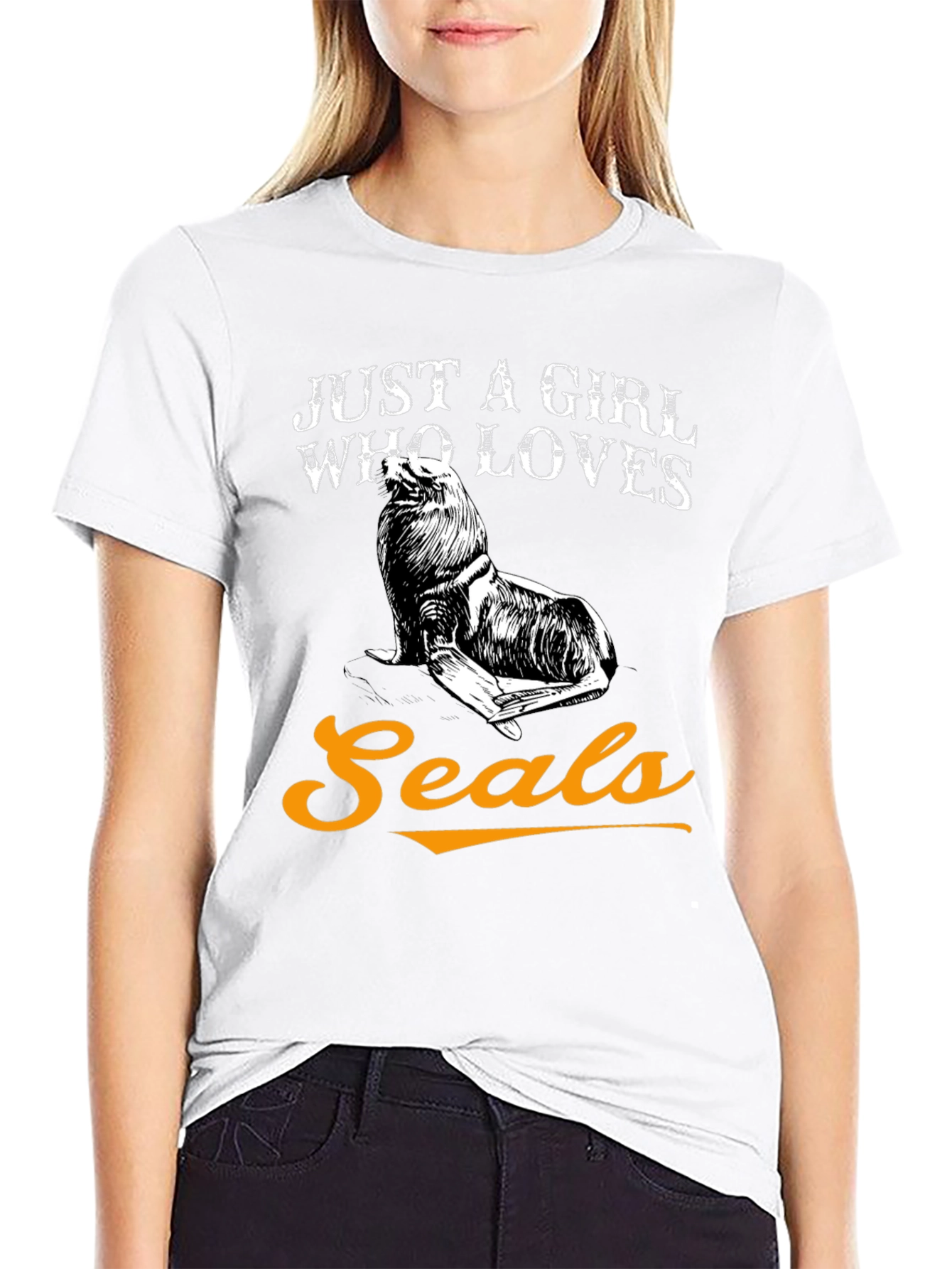 Just a Girl Who Loves Seals Graphic T-Shirt
