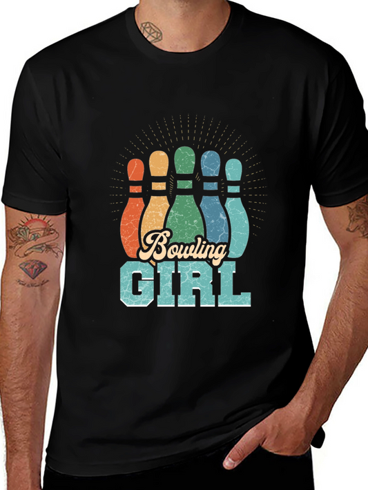 Vintage Bowling Girl T-Shirt - Retro Style