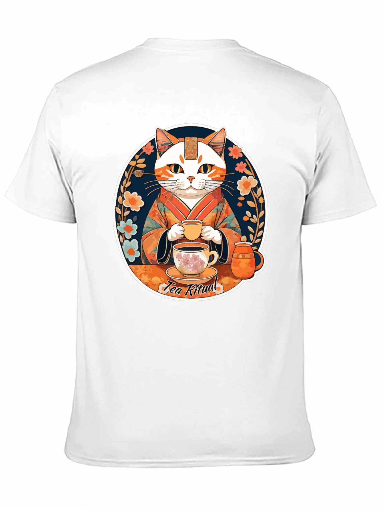 Tea Ritual Cat Graphic T-Shirt