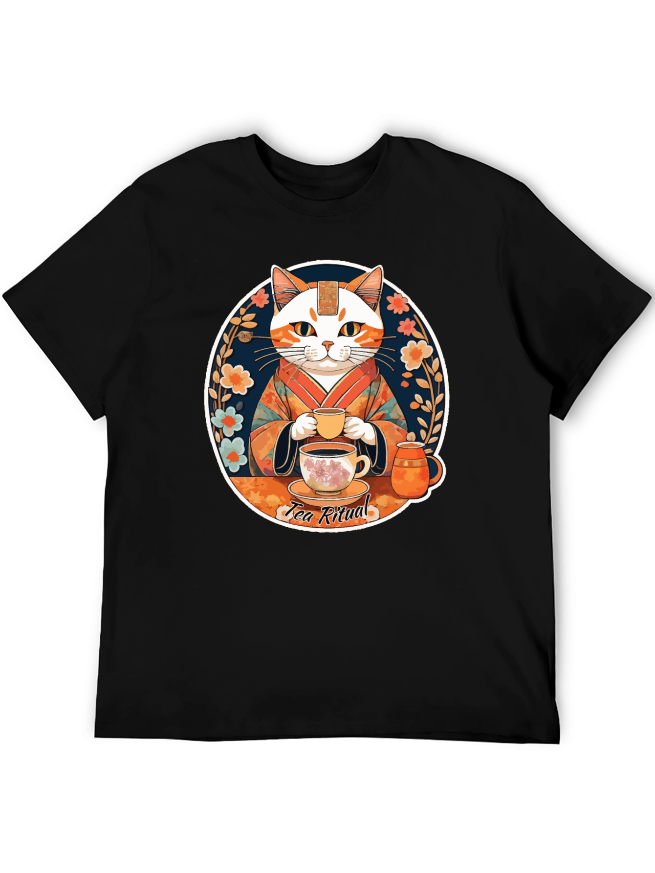 Tea Ritual Cat Graphic T-Shirt