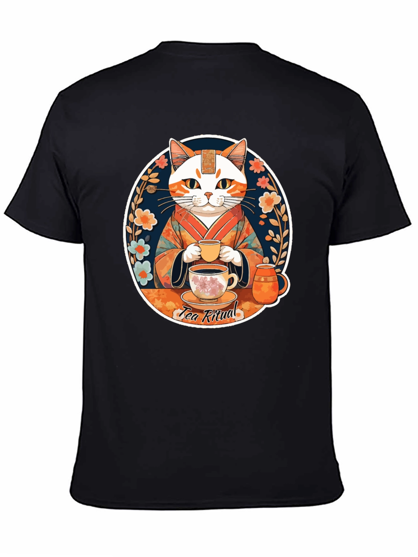 Tea Ritual Cat Graphic T-Shirt