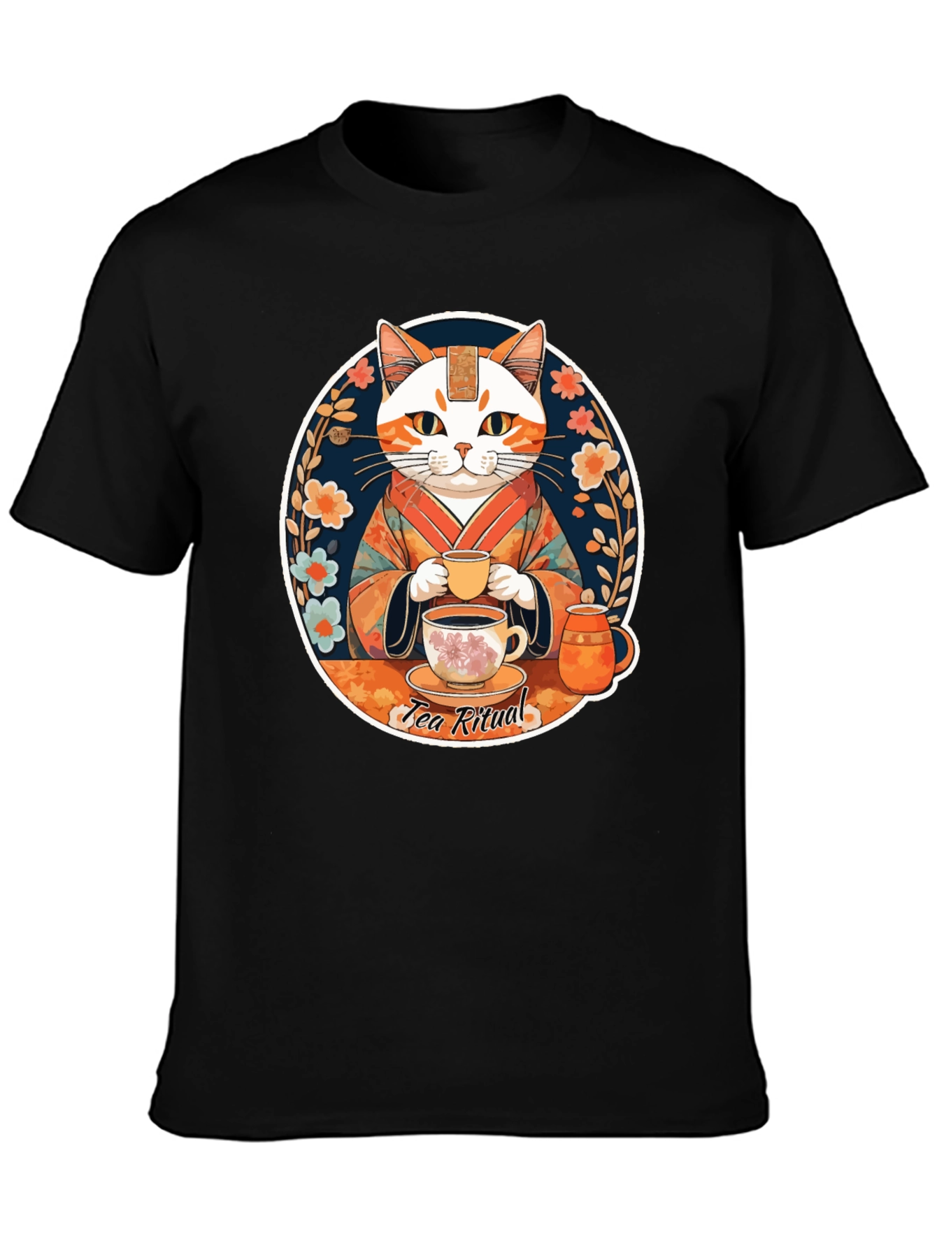 Tea Ritual Cat Graphic T-Shirt
