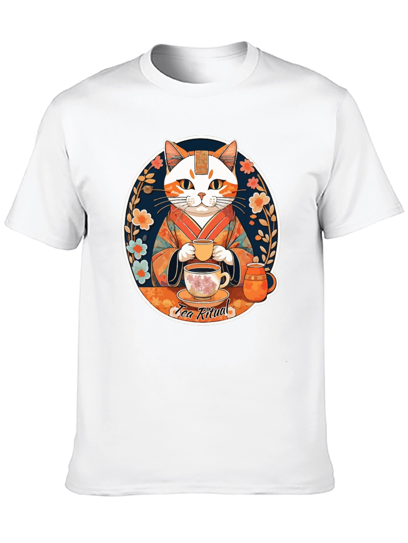Tea Ritual Cat Graphic T-Shirt