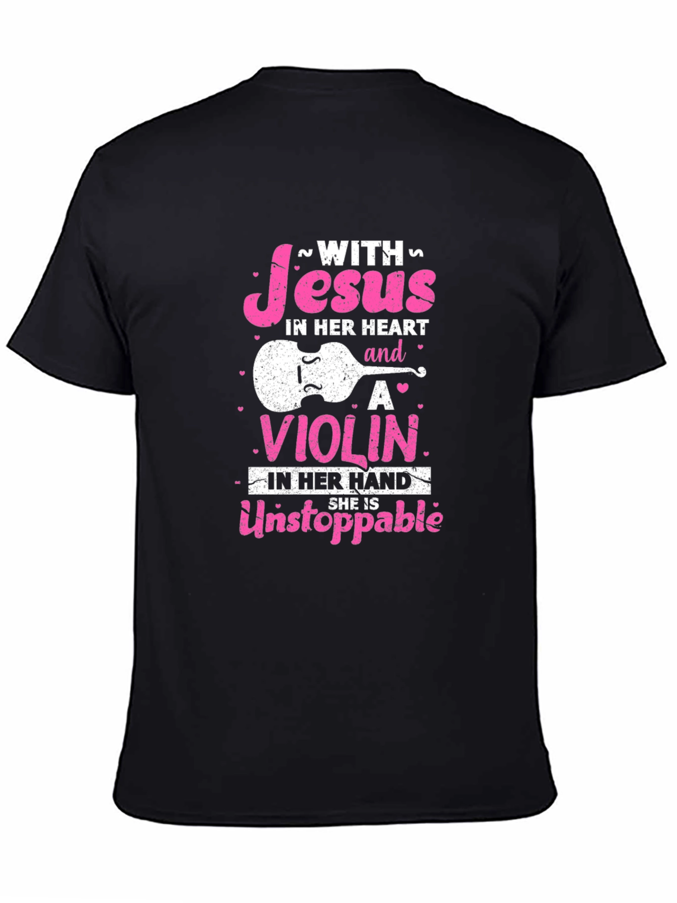 Jesus & Violin Graphic Tee - Christian Musician Shirt