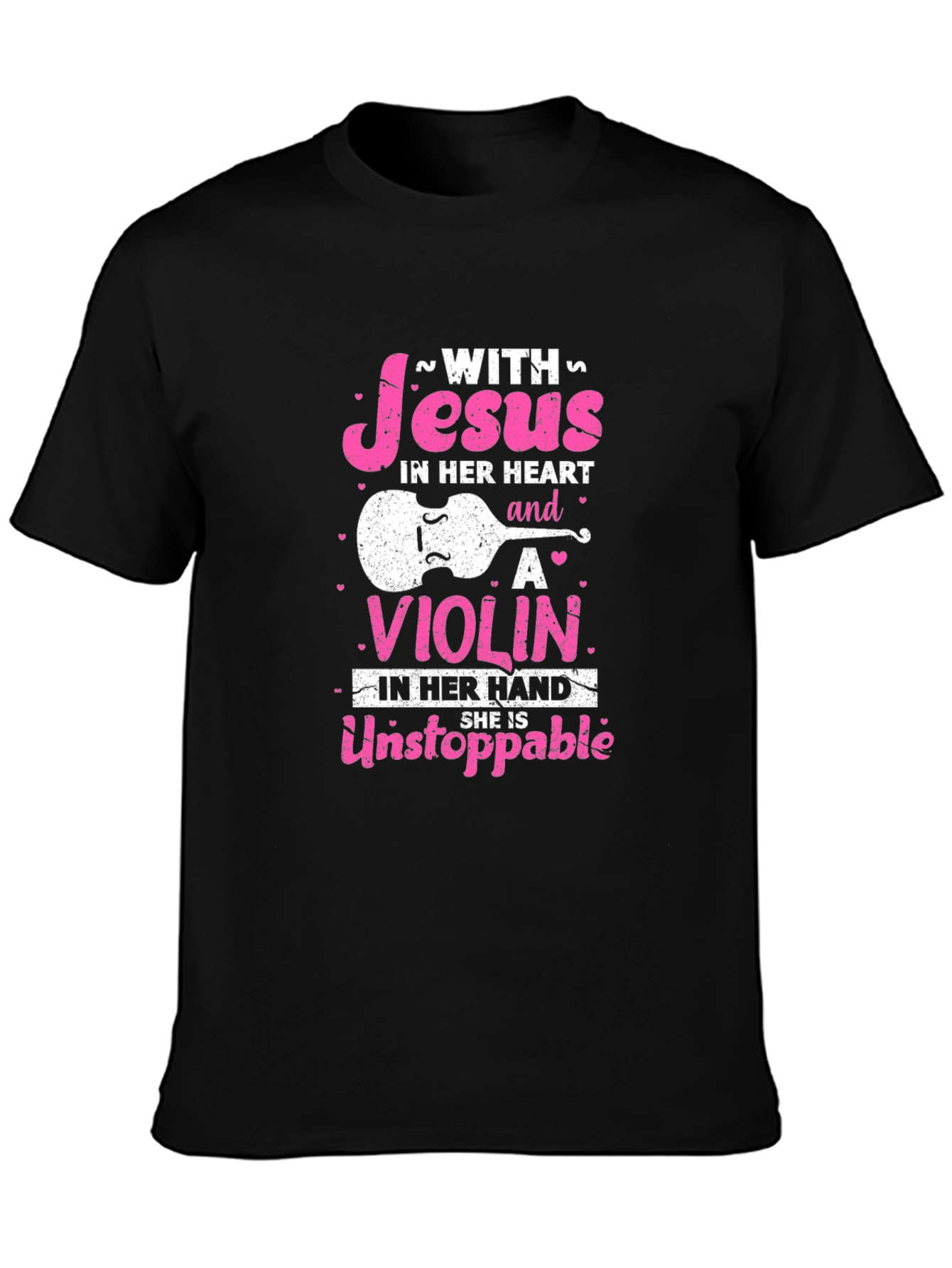 Jesus & Violin Graphic Tee - Christian Musician Shirt