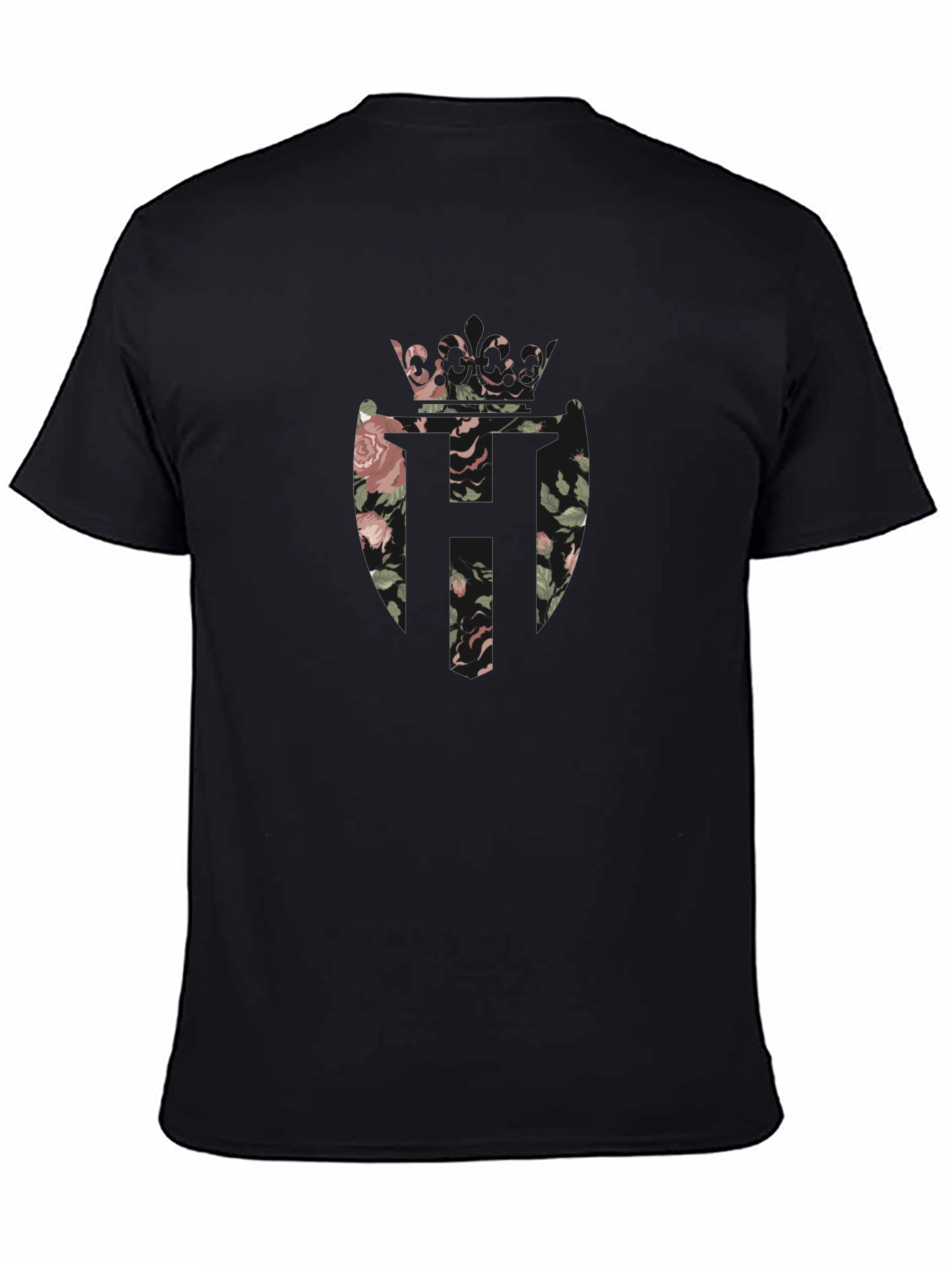 Floral Crown Shield Black Tee