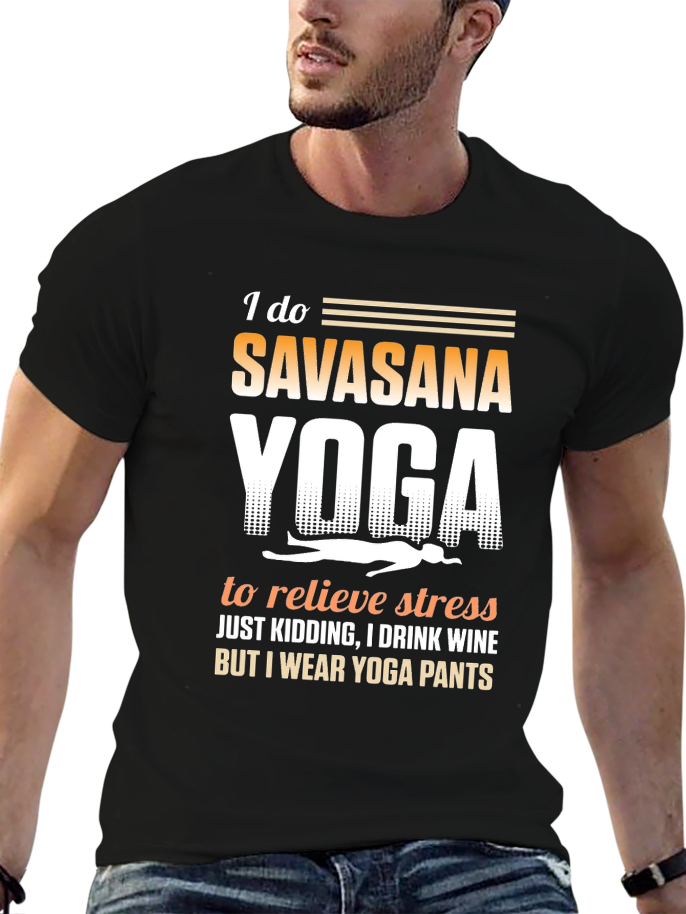 Funny Yoga T-Shirt Savasana Wine Pants Tee