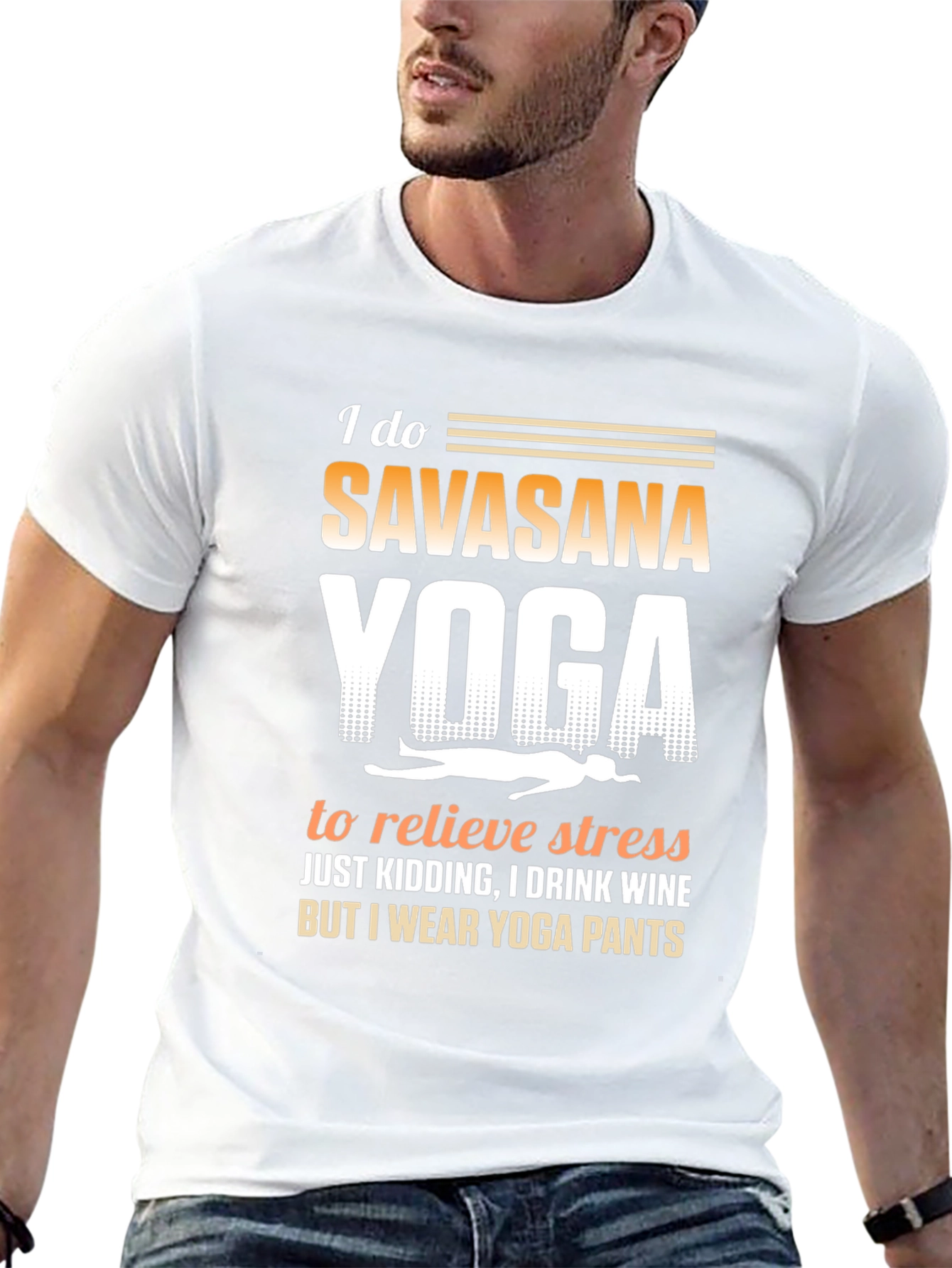 Funny Yoga T-Shirt Savasana Wine Pants Tee
