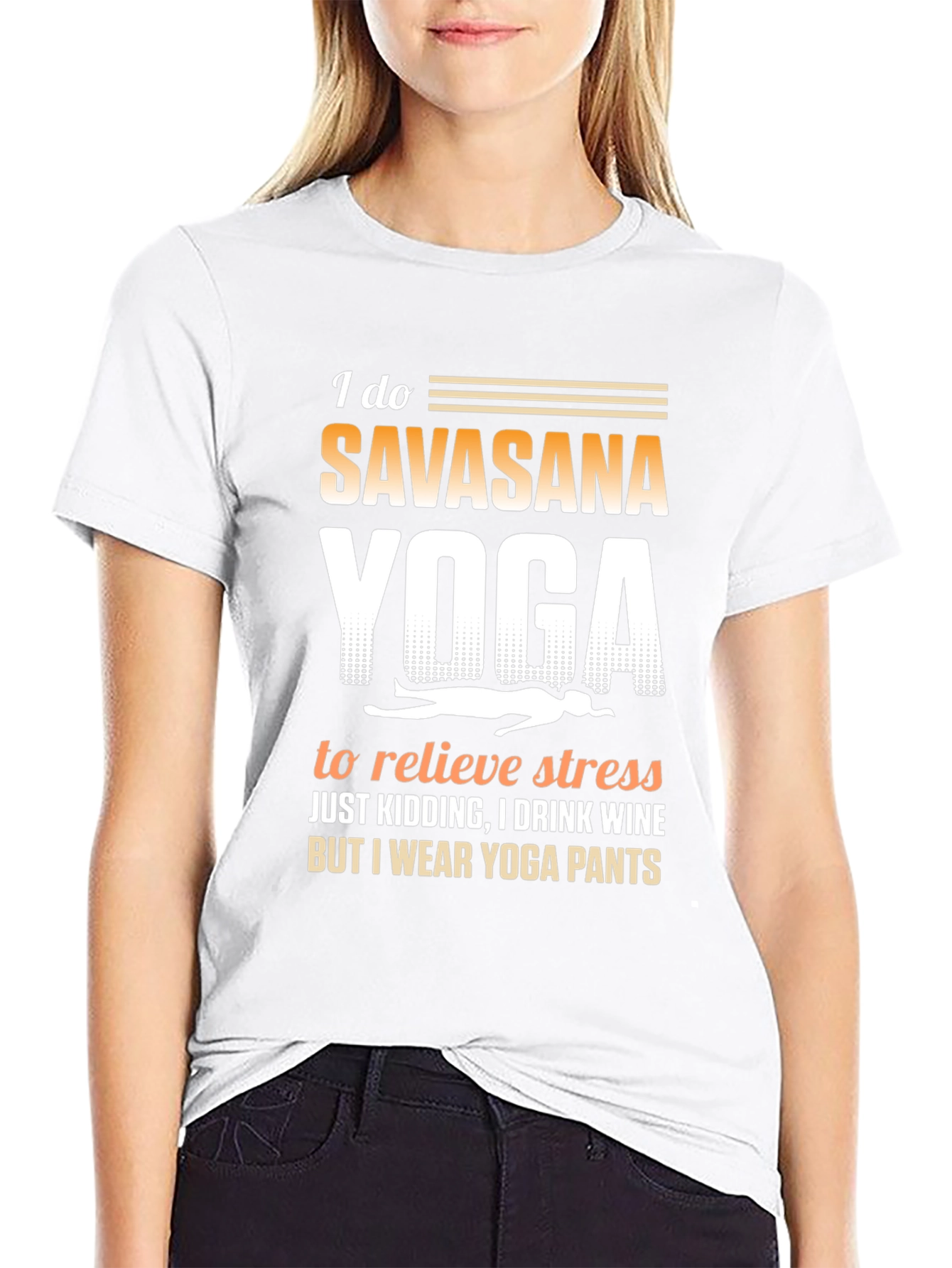 Funny Yoga T-Shirt Savasana Wine Pants Tee