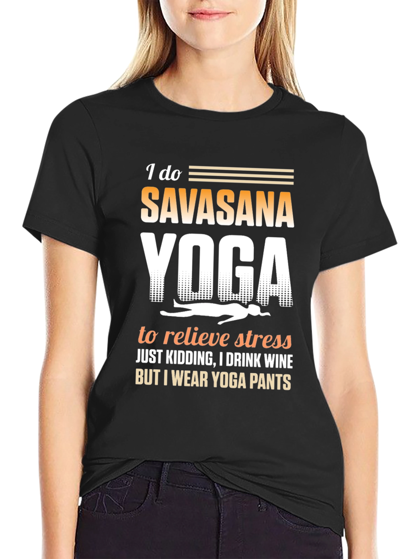 Funny Yoga T-Shirt Savasana Wine Pants Tee
