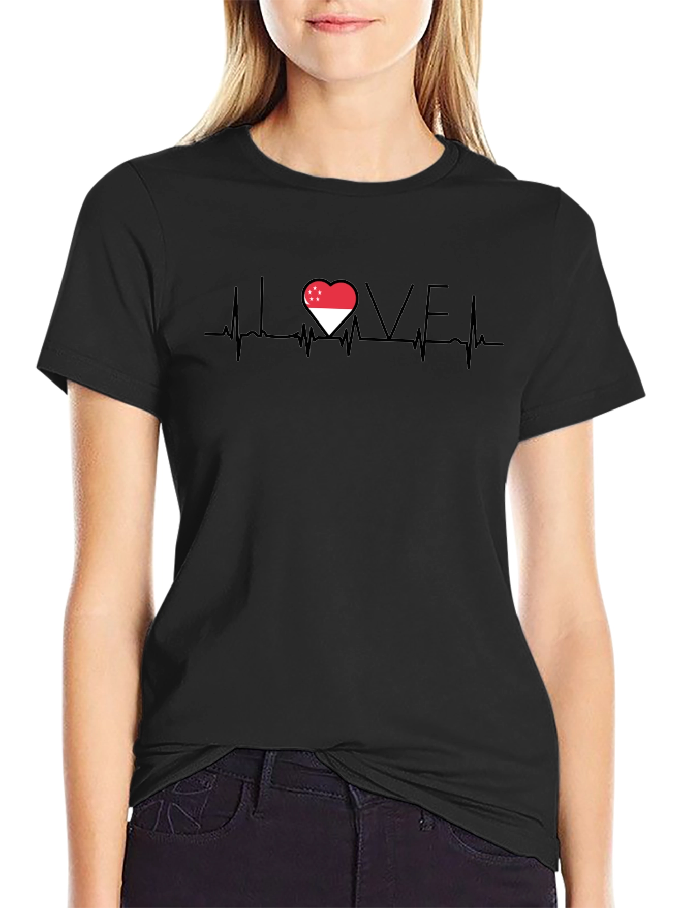 I Love Singapore Heartbeat T-Shirt