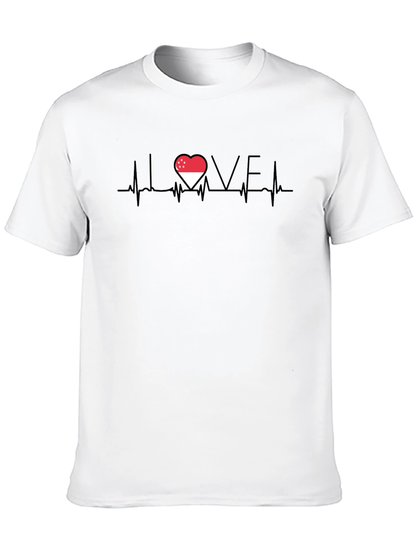 I Love Singapore Heartbeat T-Shirt