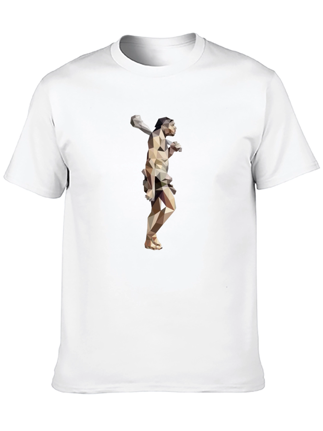 Abstract Low Poly Thrower Graphic Tee - Black