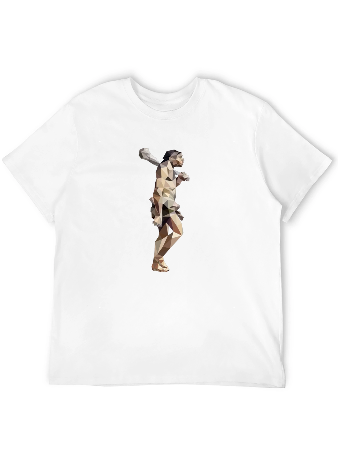 Abstract Low Poly Thrower Graphic Tee - Black