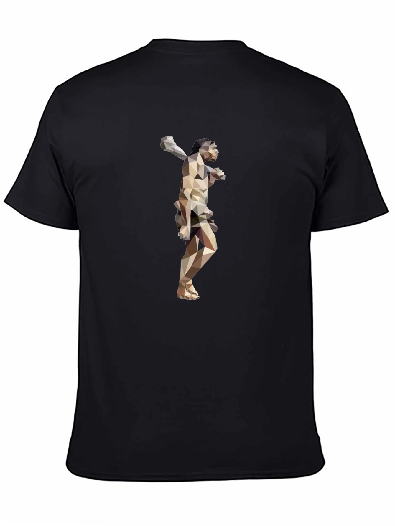Abstract Low Poly Thrower Graphic Tee - Black