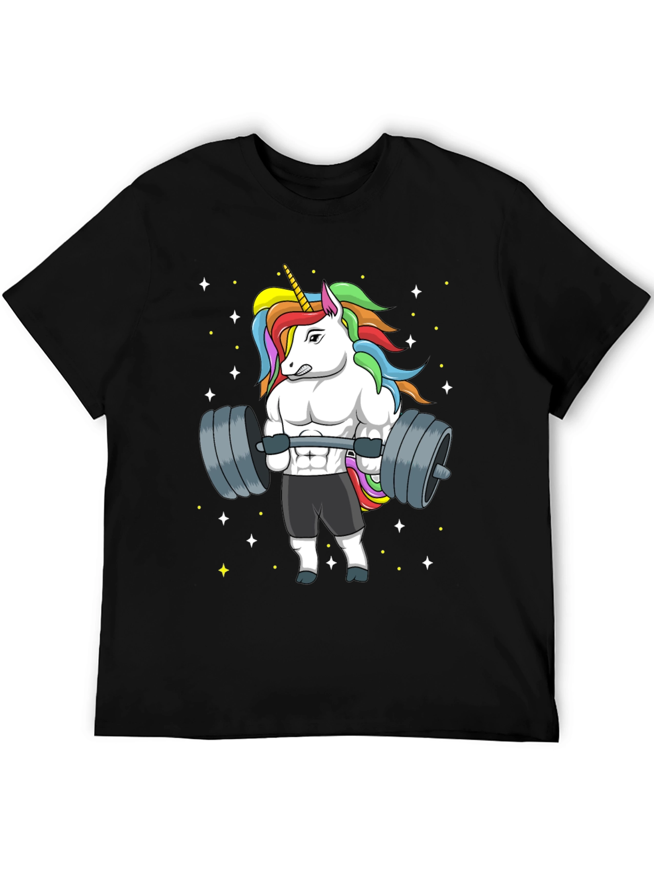 Unicorn Lifting Weights Graphic T-Shirt