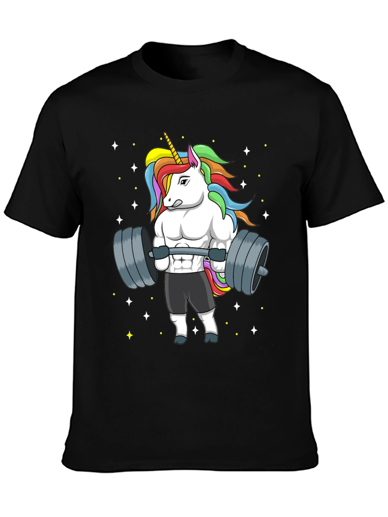 Unicorn Lifting Weights Graphic T-Shirt