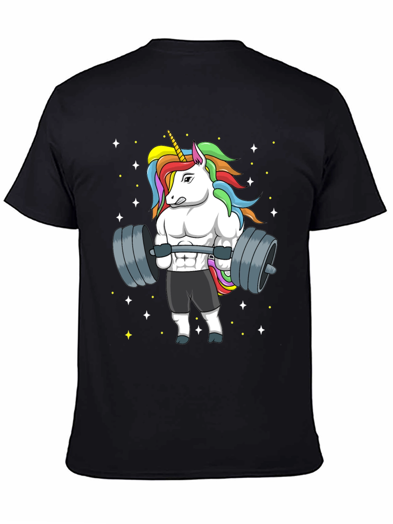 Unicorn Lifting Weights Graphic T-Shirt