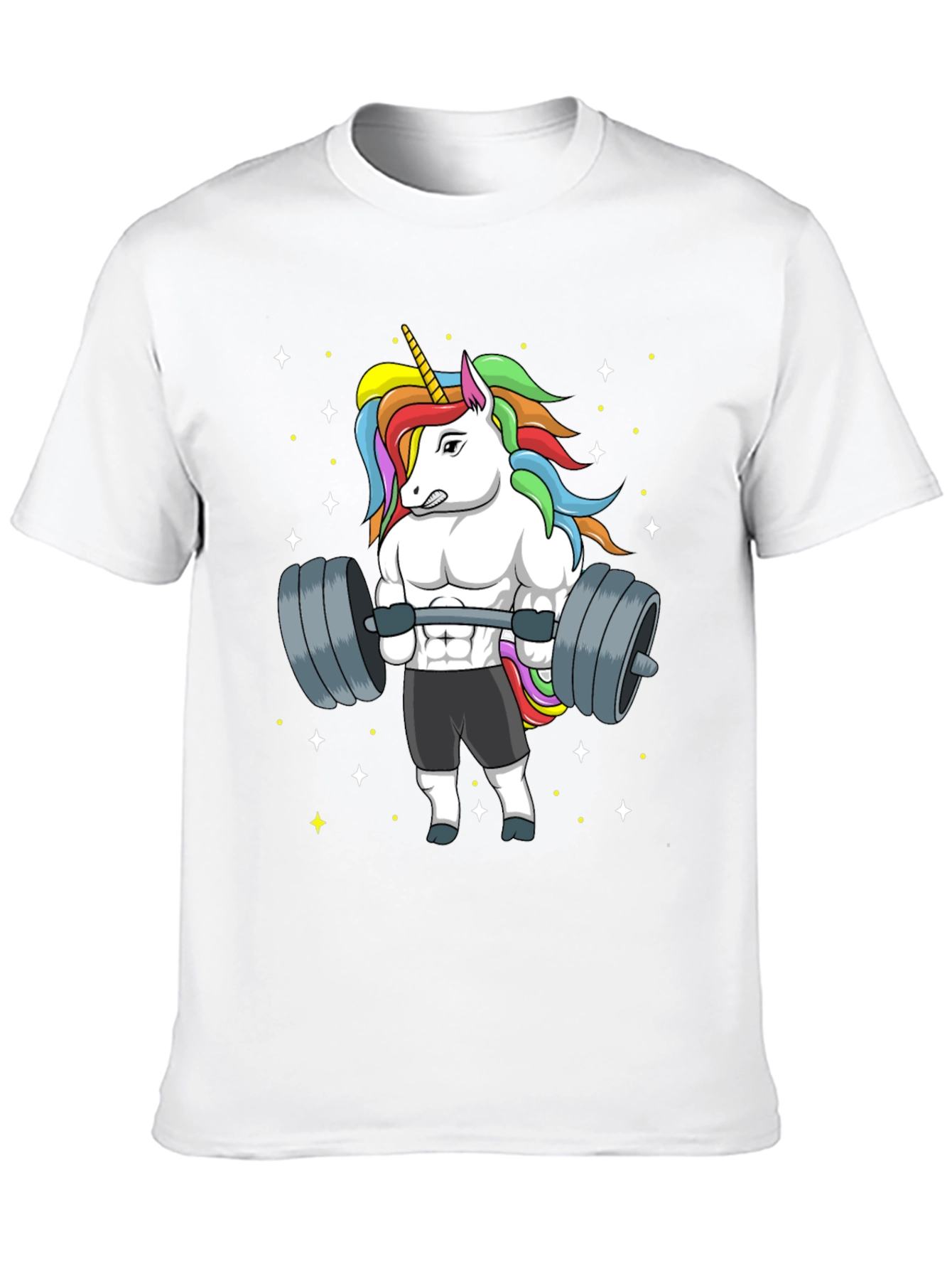 Unicorn Lifting Weights Graphic T-Shirt
