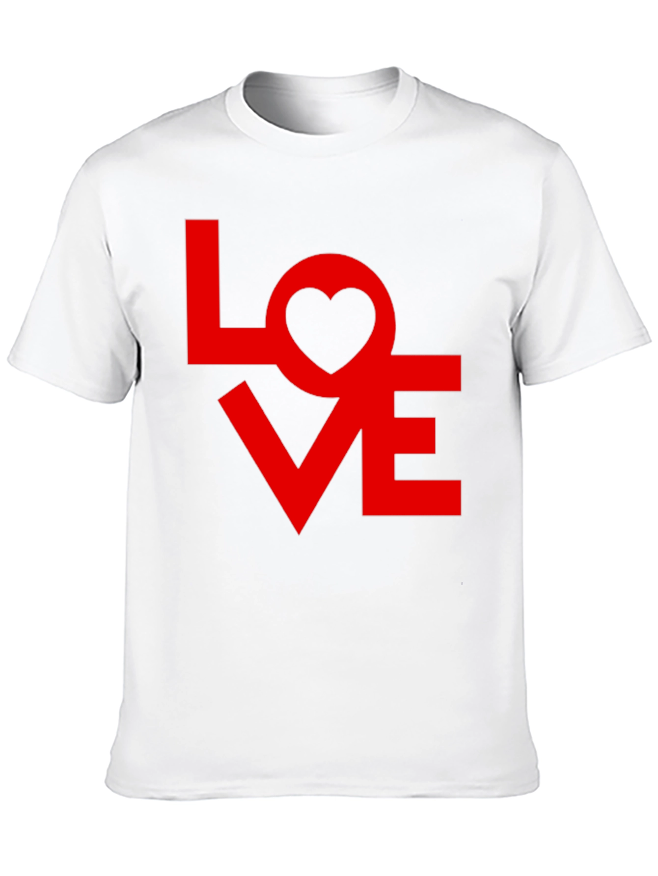 Love Graphic Tee - Red Heart Design on Black