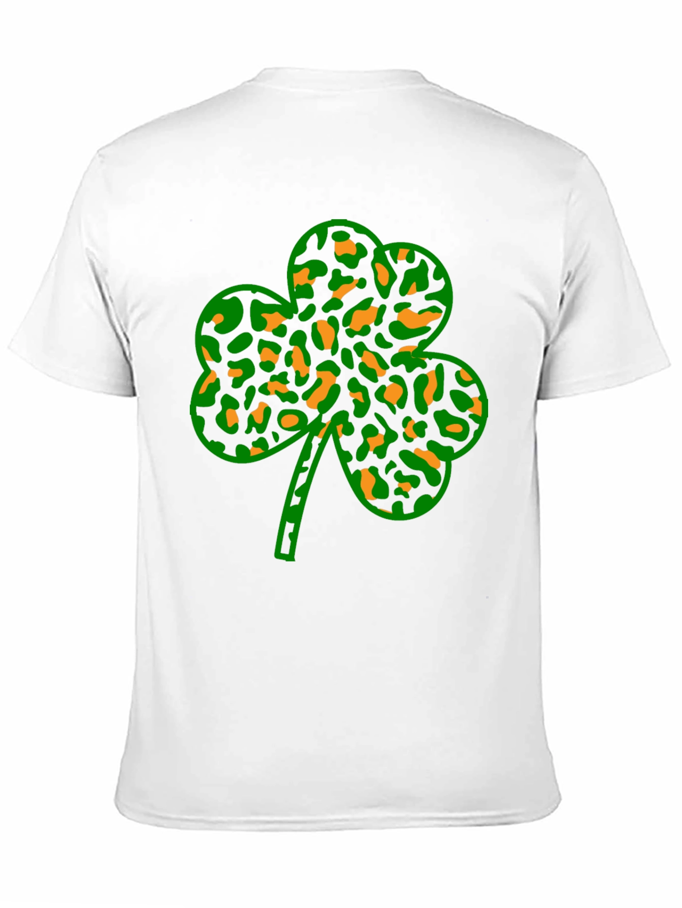 St. Patricks Day Clover Leopard Print Black Tee