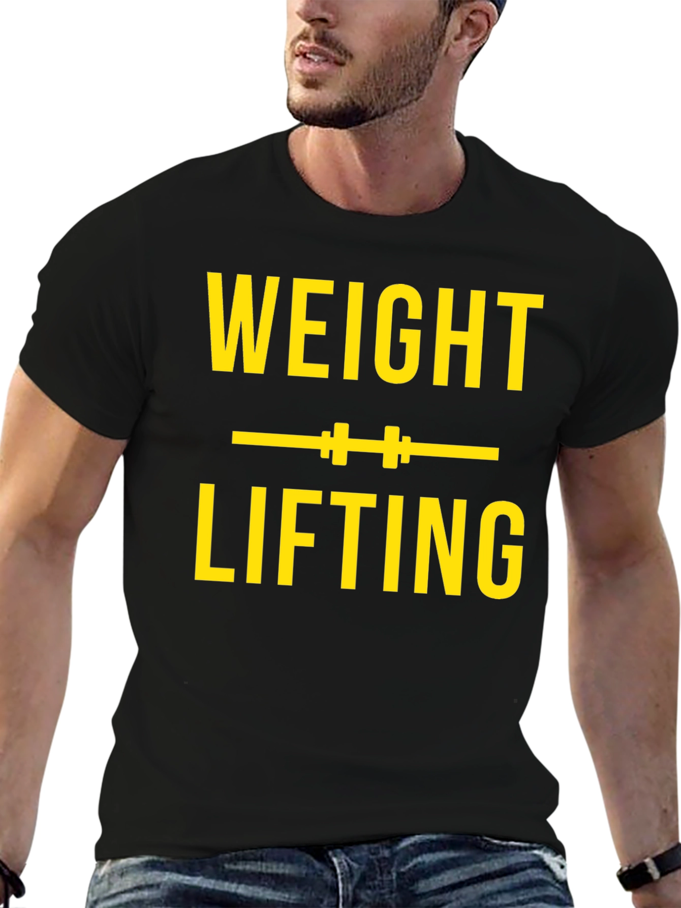 Weight Lifting Graphic Tee - Black