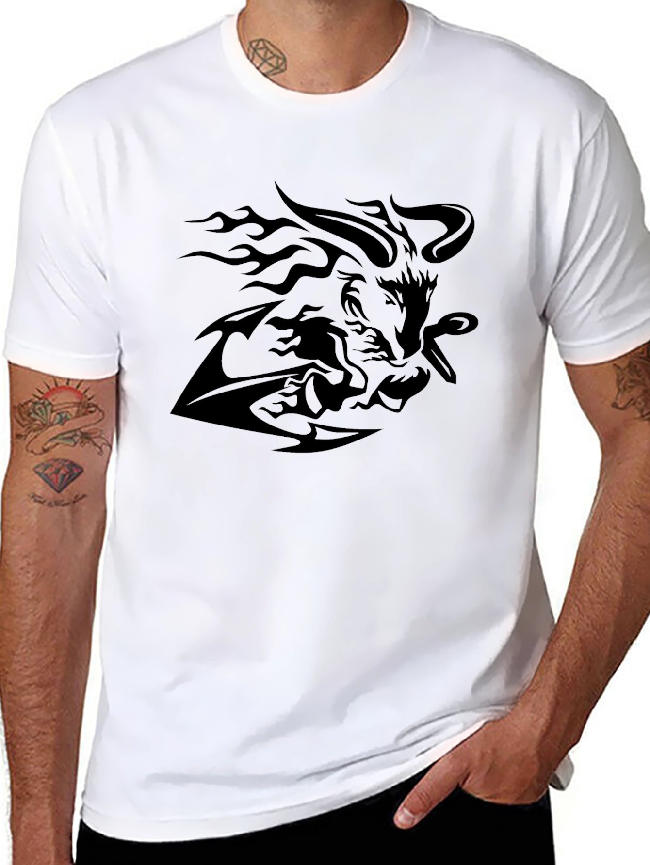 Bold Black Graphic Tee - Mythic Design