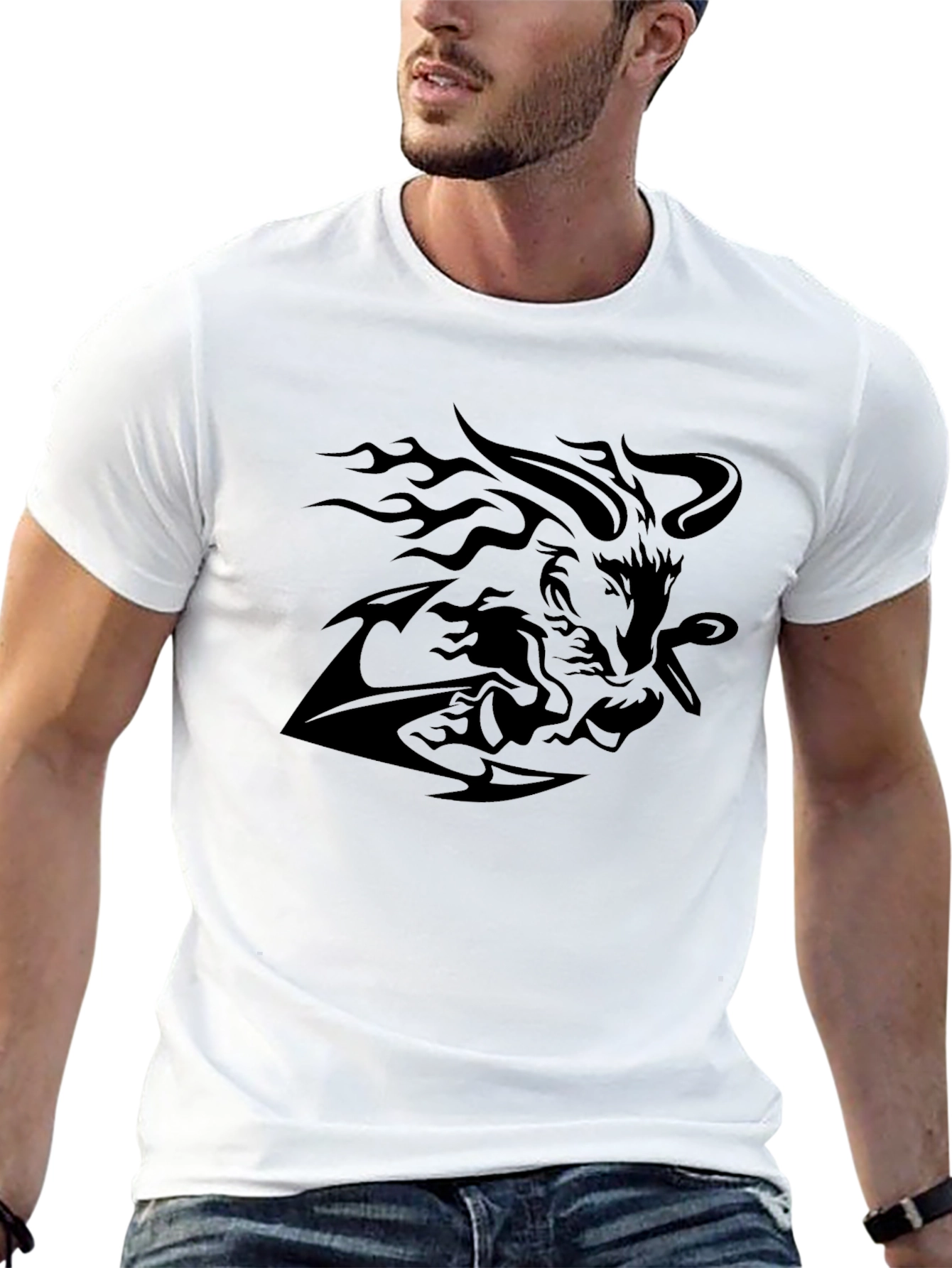 Bold Black Graphic Tee - Mythic Design