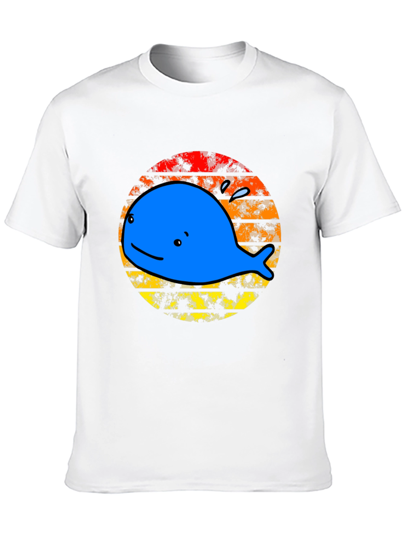 Whale Sunset Graphic Tee - Black Cotton T-Shirt