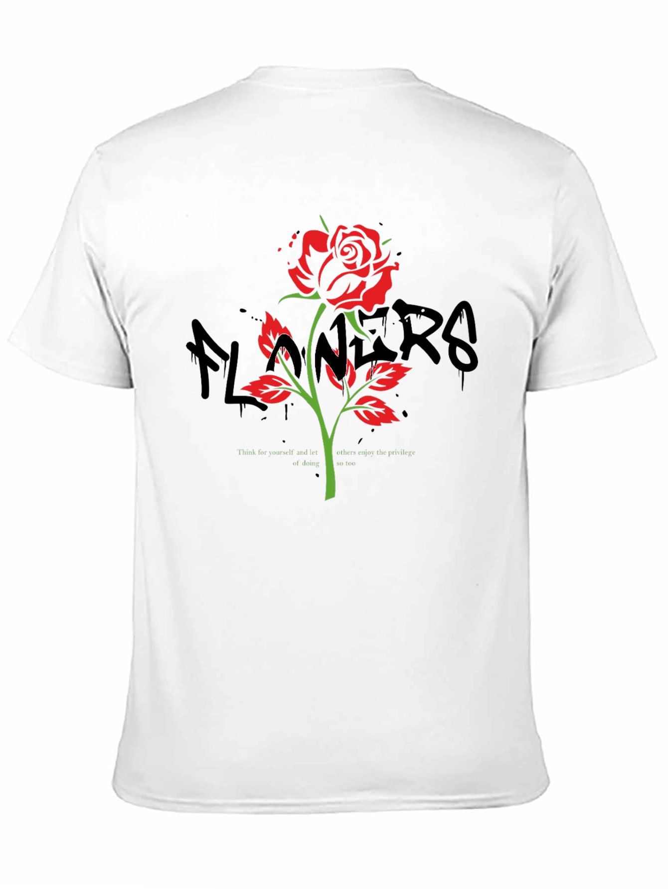 Rose Graphic Print Black T-Shirt