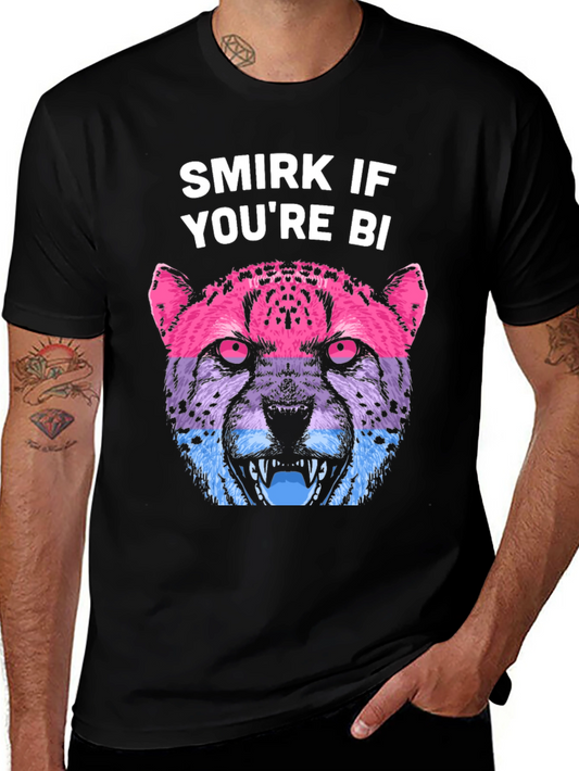 Smirk If Youre Bi Pride T-Shirt Cheetah Bisexual LGBT