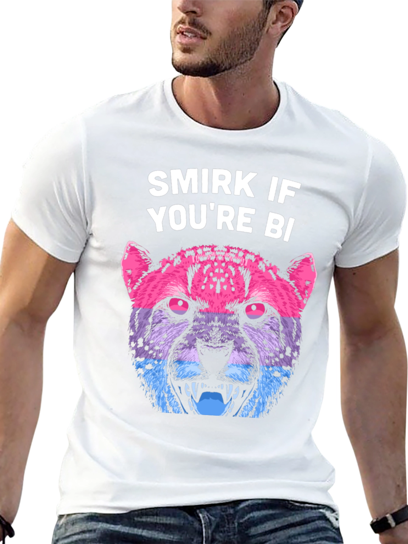 Smirk If Youre Bi Pride T-Shirt Cheetah Bisexual LGBT