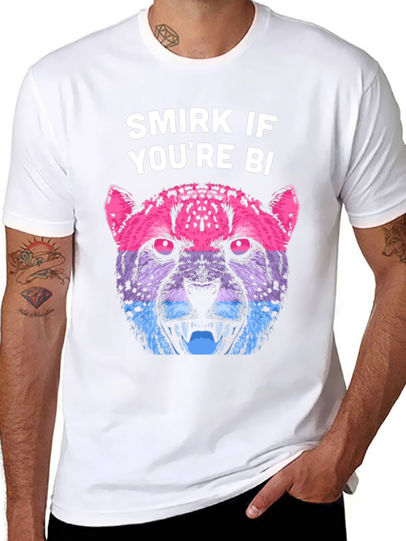 Smirk If Youre Bi Pride T-Shirt Cheetah Bisexual LGBT