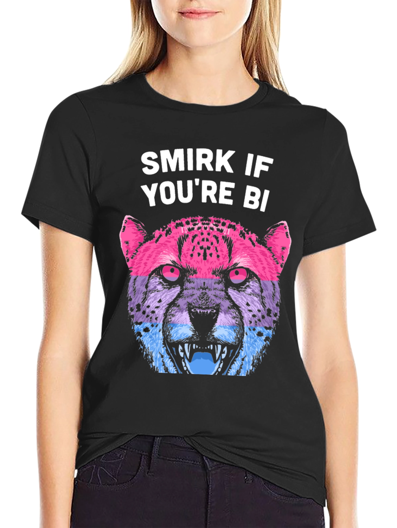 Smirk If Youre Bi Pride T-Shirt Cheetah Bisexual LGBT