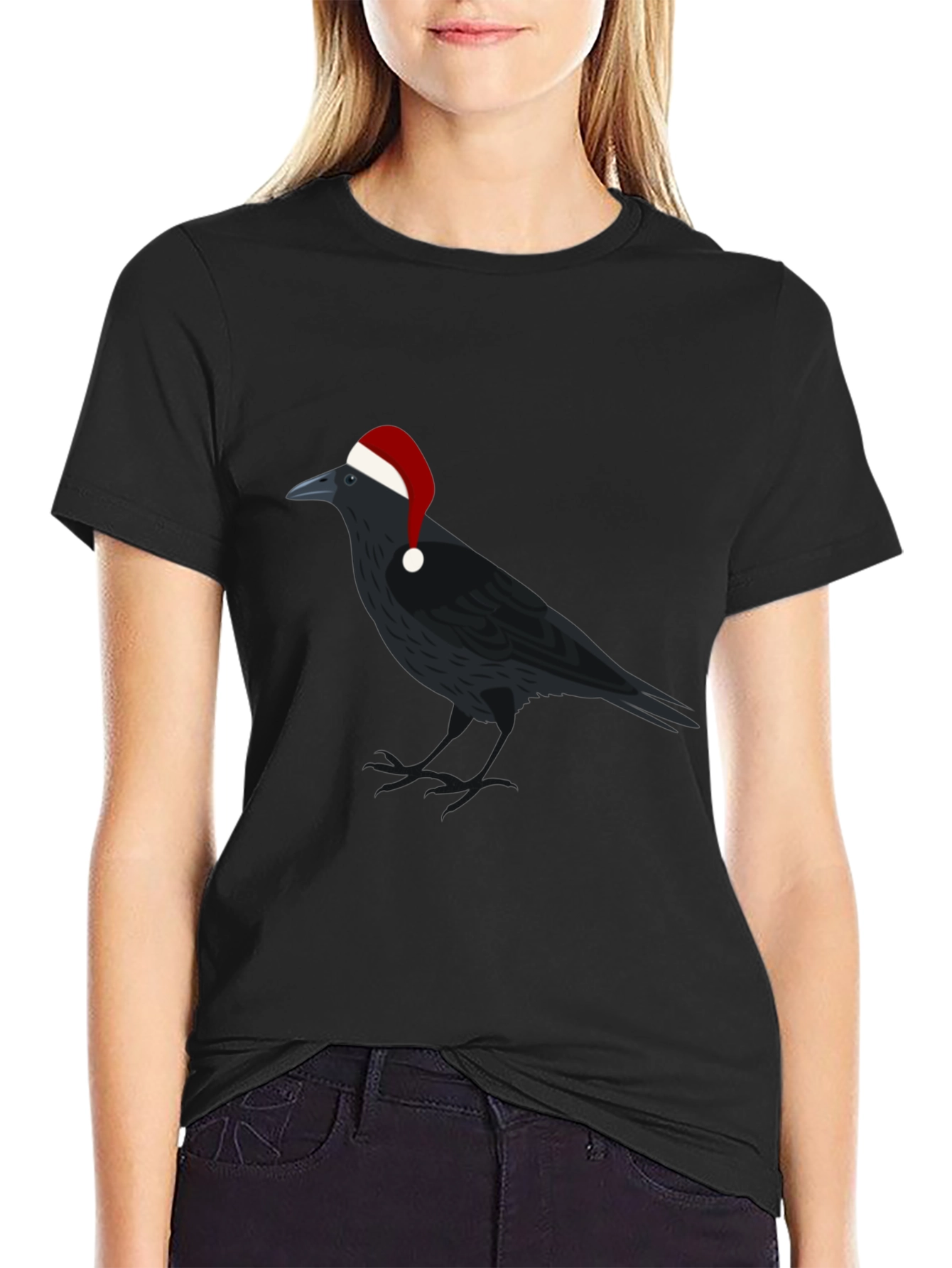 Crow Christmas T-Shirt - Holiday Raven Tee