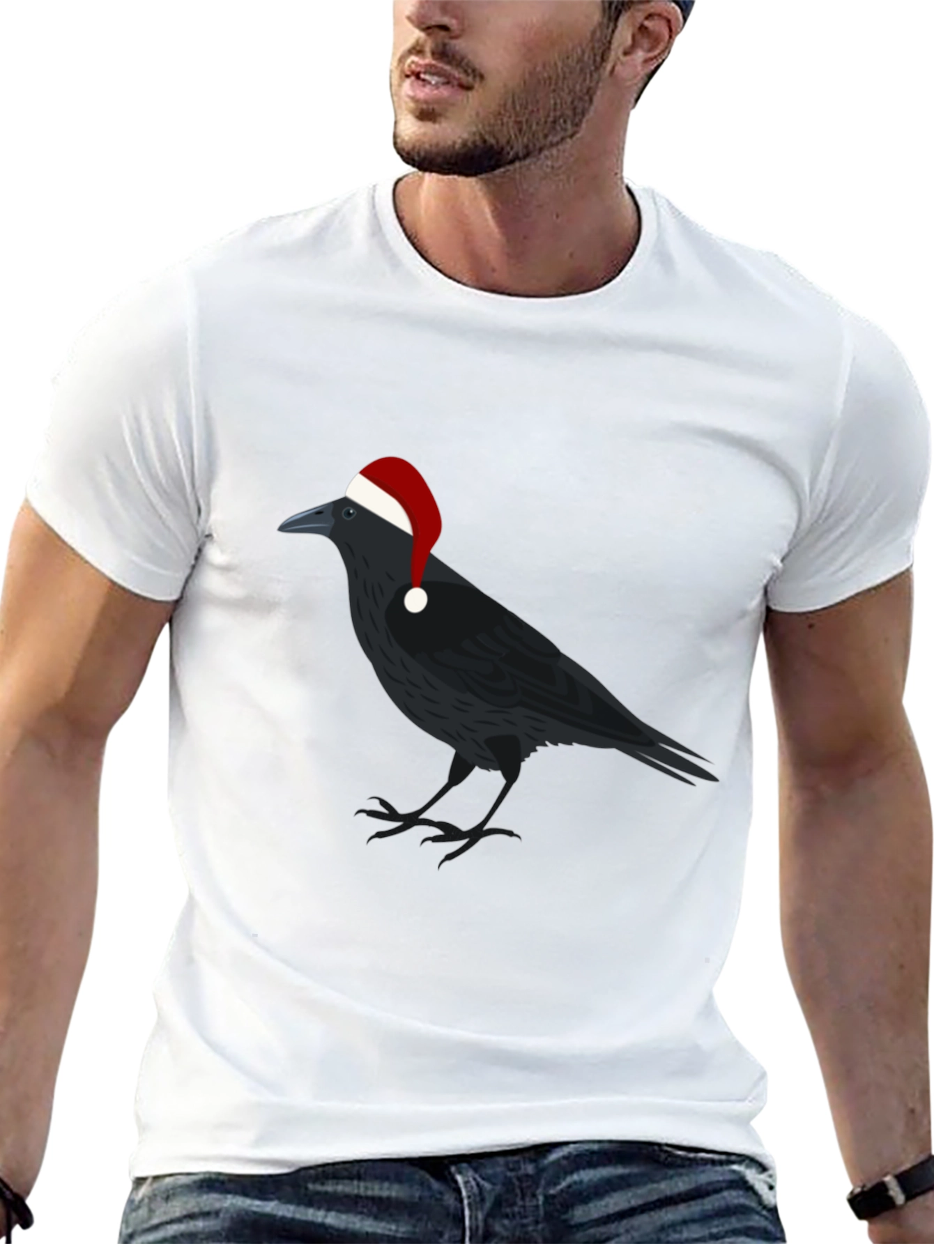 Crow Christmas T-Shirt - Holiday Raven Tee