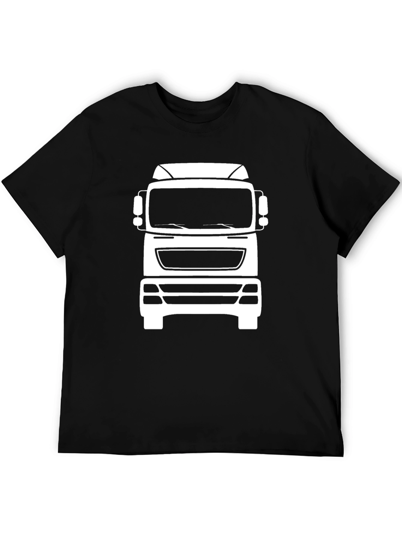 Truck Graphic Tee - Black Cotton T-Shirt